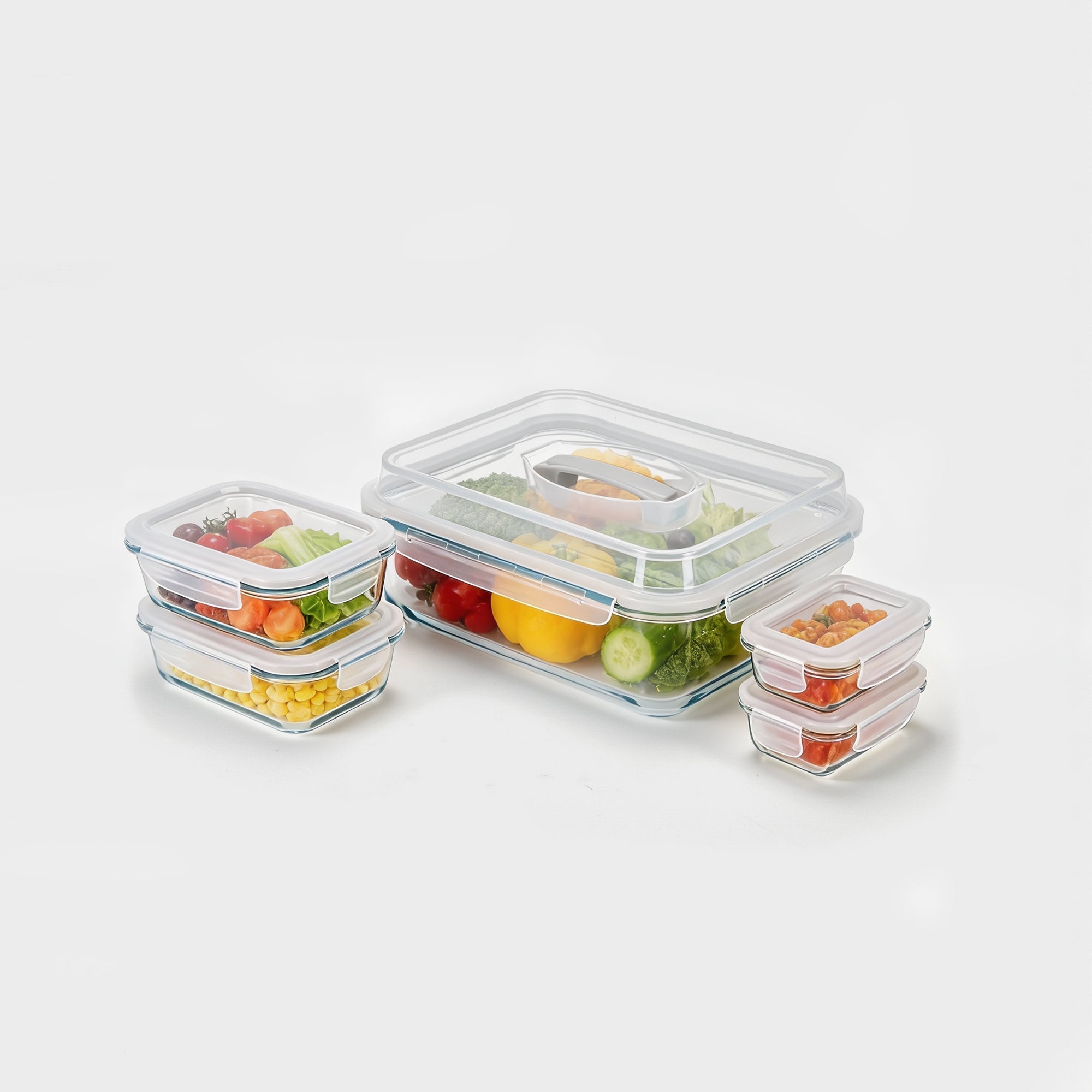 Genicook Bake & Carry Glass Set (5 Containers, Vanilla)