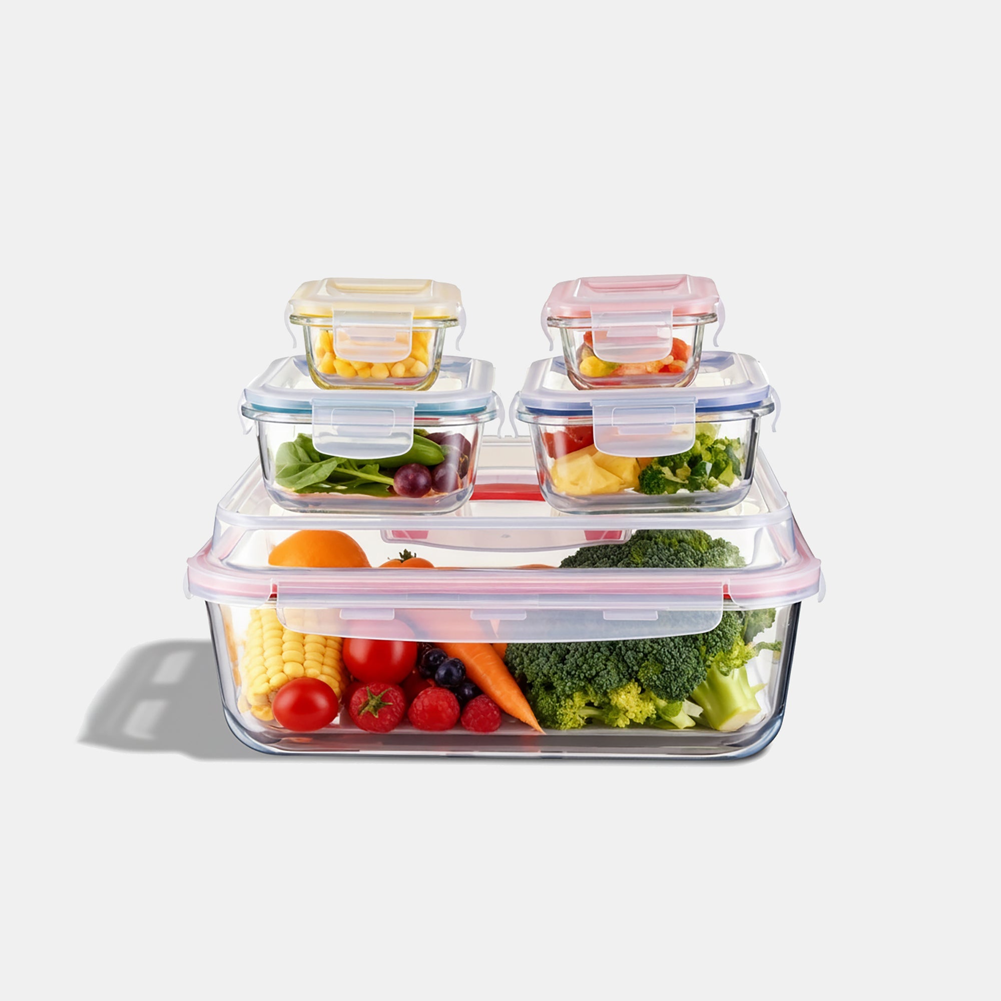 Genicook Bake & Carry Glass Set (5 Containers, Vanilla)