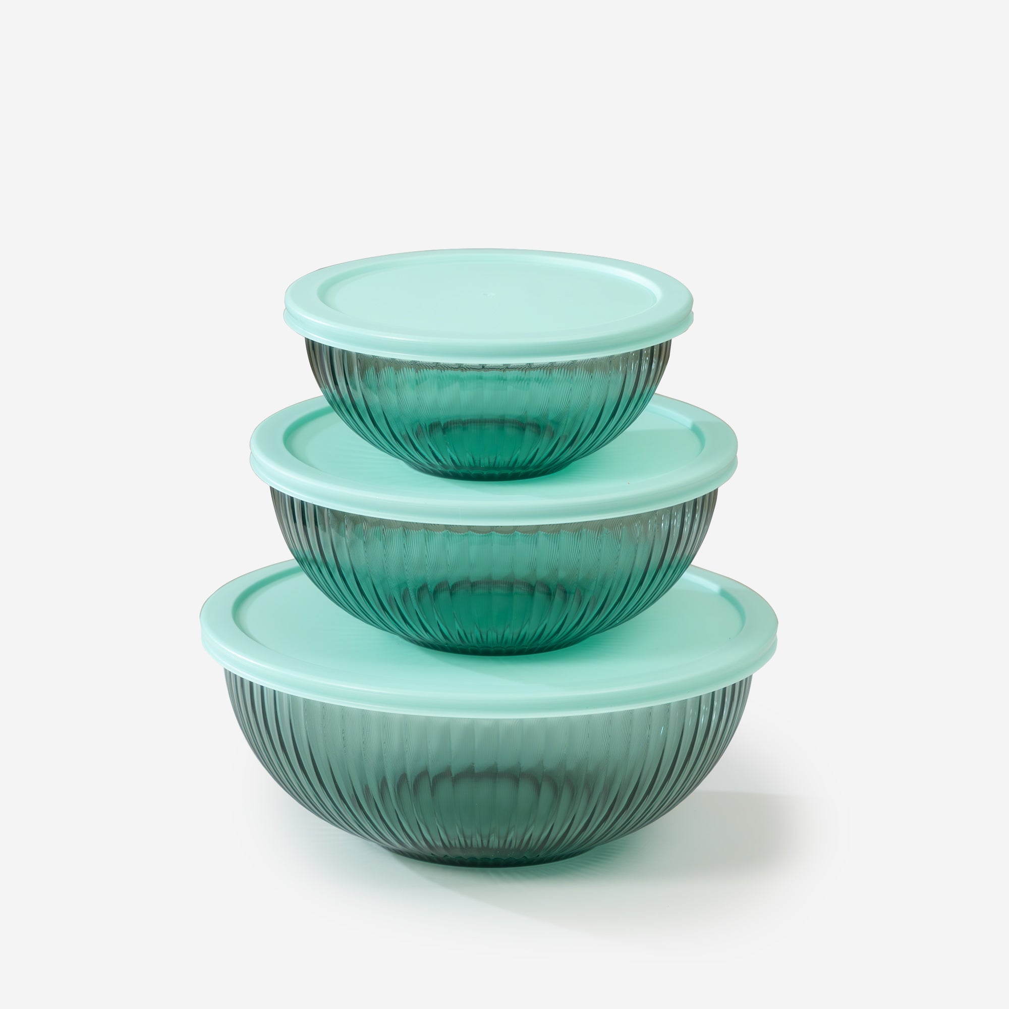 Genicook Borosilicate Glass Mixing Bowl Set - Diamond Blue