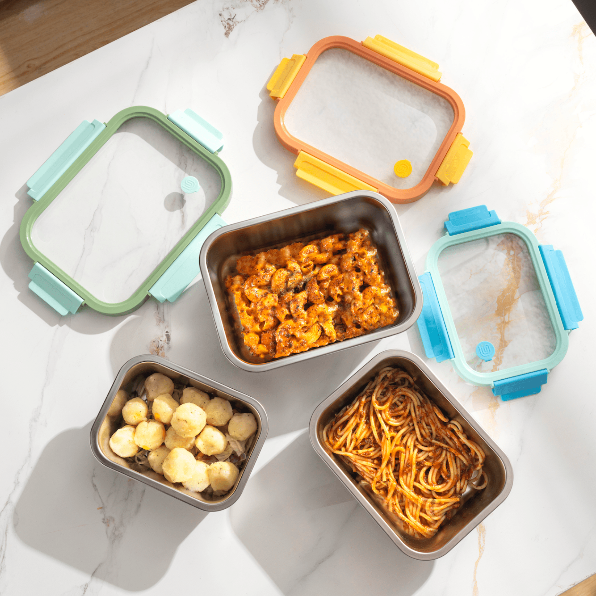 Genicook Multicolor Microwave Safe Stainless Steel Set