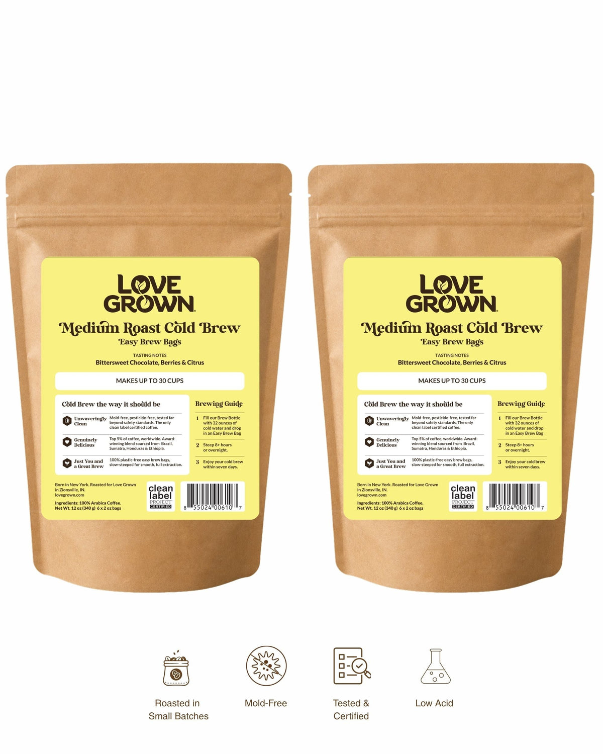 Love Grown Cold Brew Easy Brew Bags