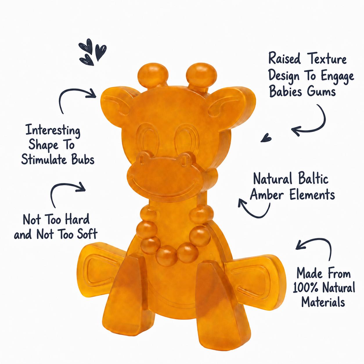 Bambeado The Little Bamber - Natural Rubber & Baltic Amber Teething Toy