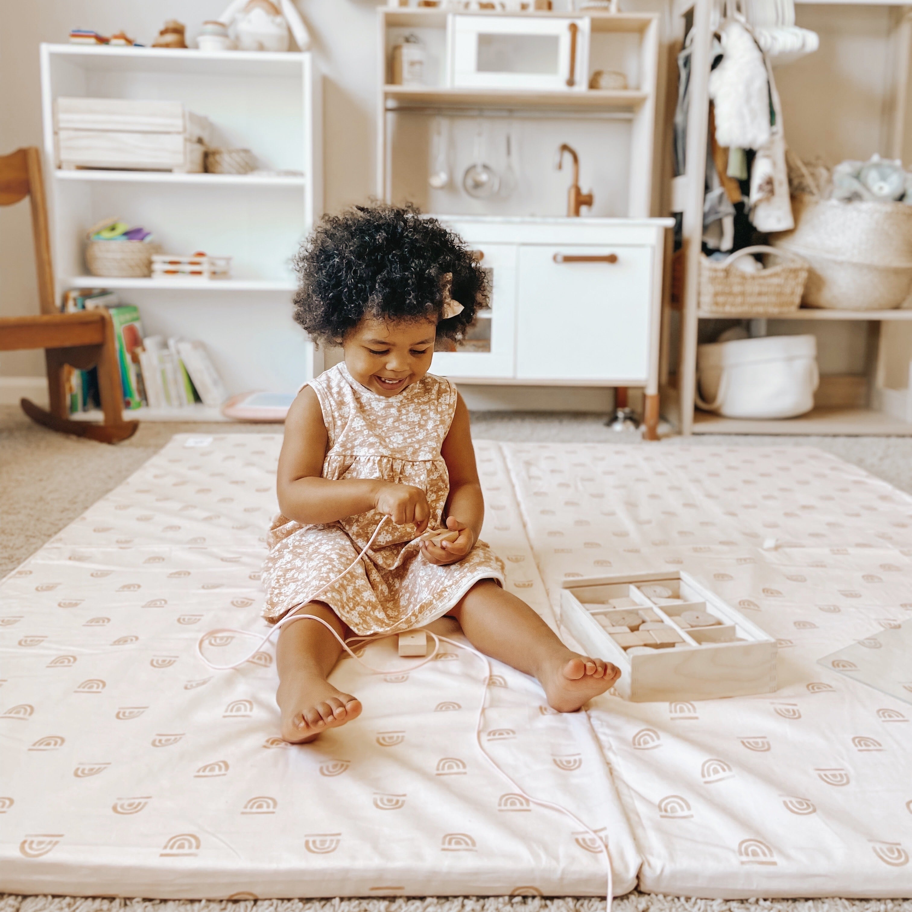 Toki Mats Rainbow Peach Organic Cotton Mat