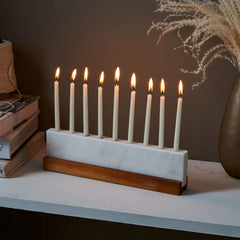 45. Marble and Walnut Menorah