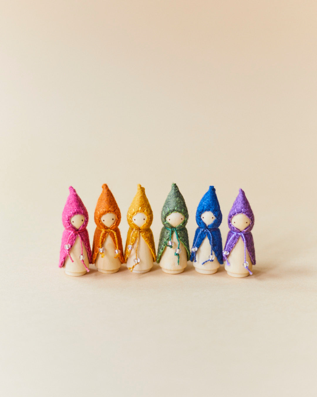 Wonderheart Mini Rainbow Wooden Gnome Set