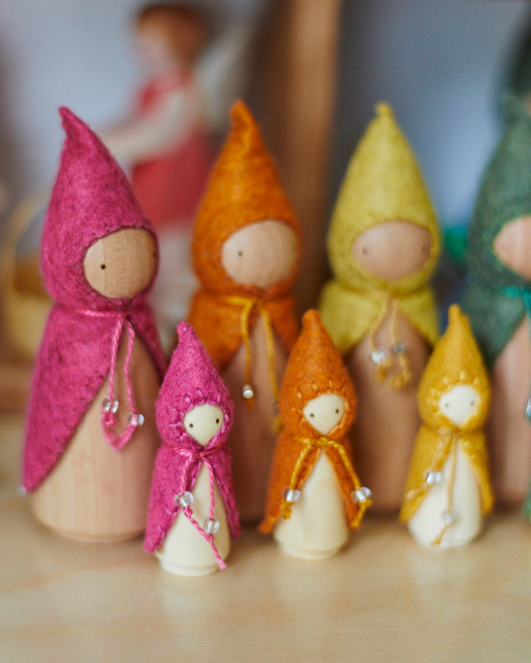 Wonderheart Mini Rainbow Wooden Gnome Set