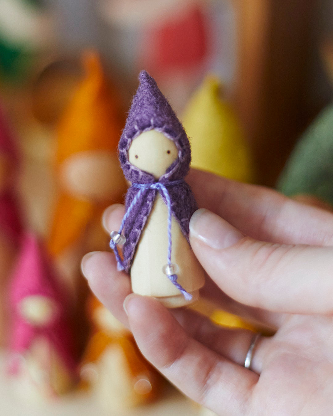 Wonderheart Mini Rainbow Wooden Gnome Set