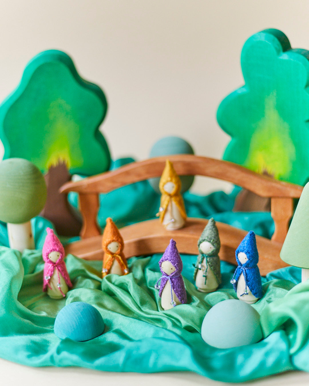 Wonderheart Mini Rainbow Wooden Gnome Set