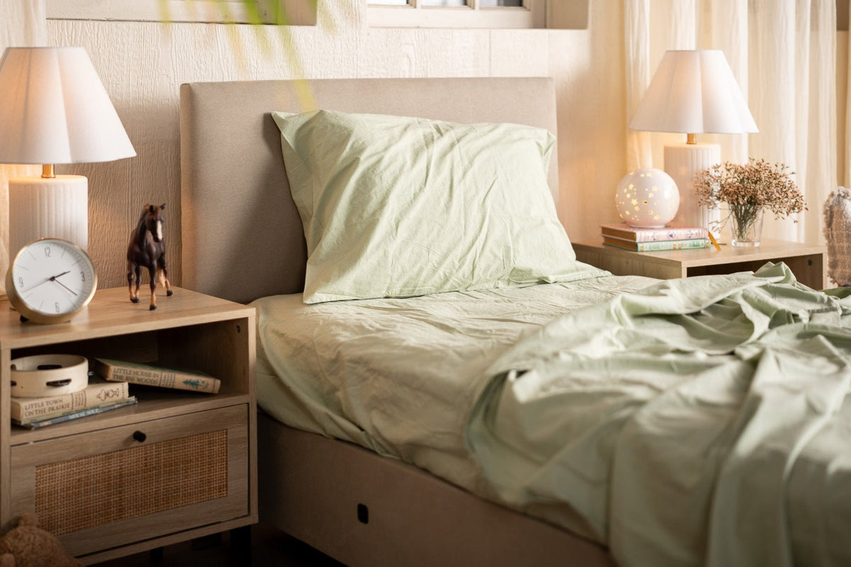 Nest Bedding® Kids Crinkle Percale Organic Cotton Sheet Set + Pillowcases