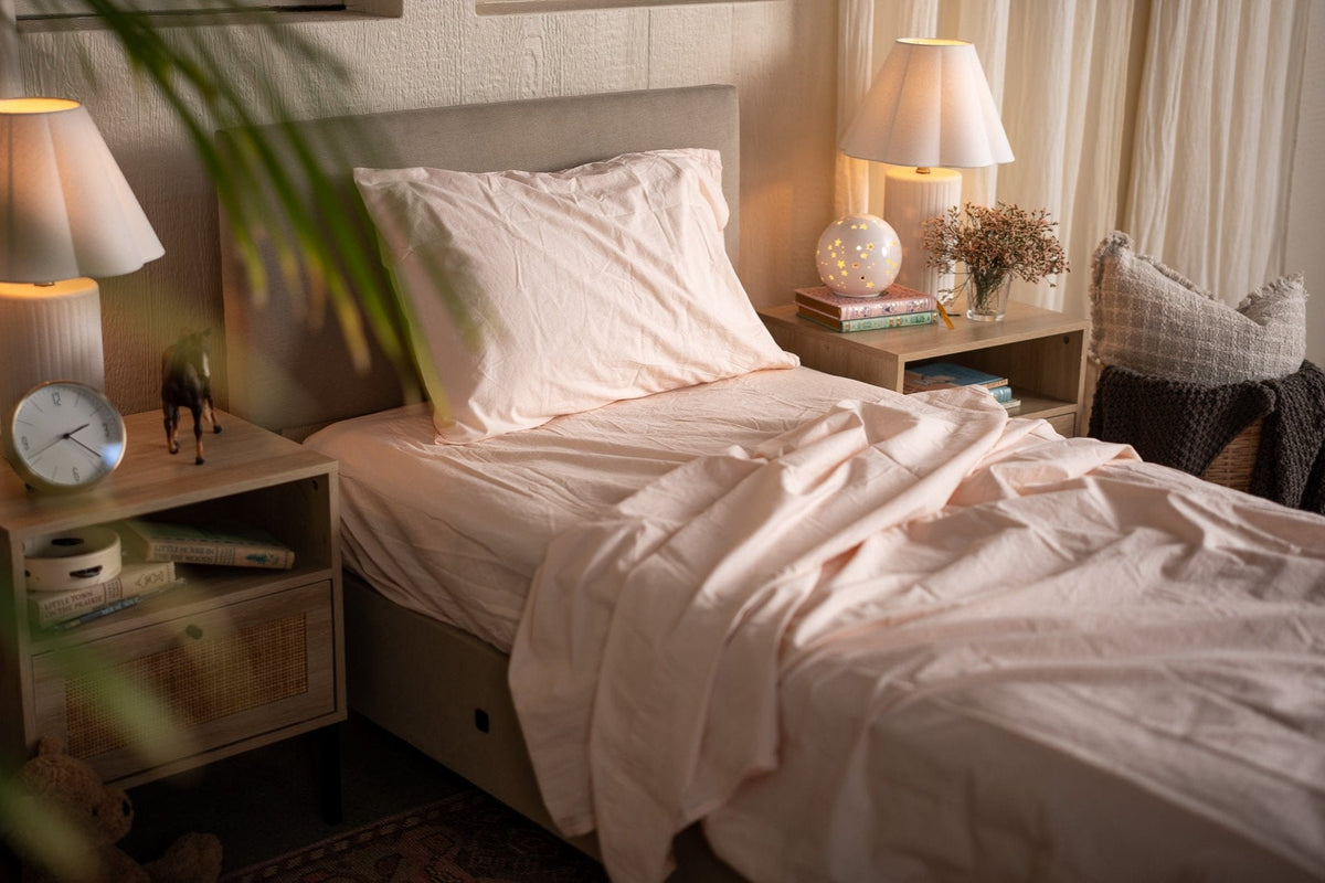 Nest Bedding® Kids Crinkle Percale Organic Cotton Sheet Set + Pillowcases