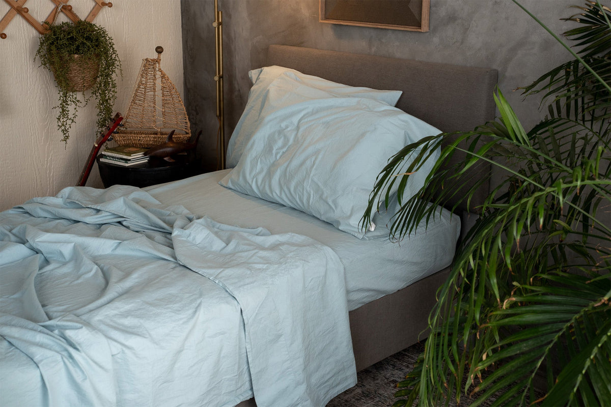 Nest Bedding® Kids Crinkle Percale Organic Cotton Sheet Set + Pillowcases