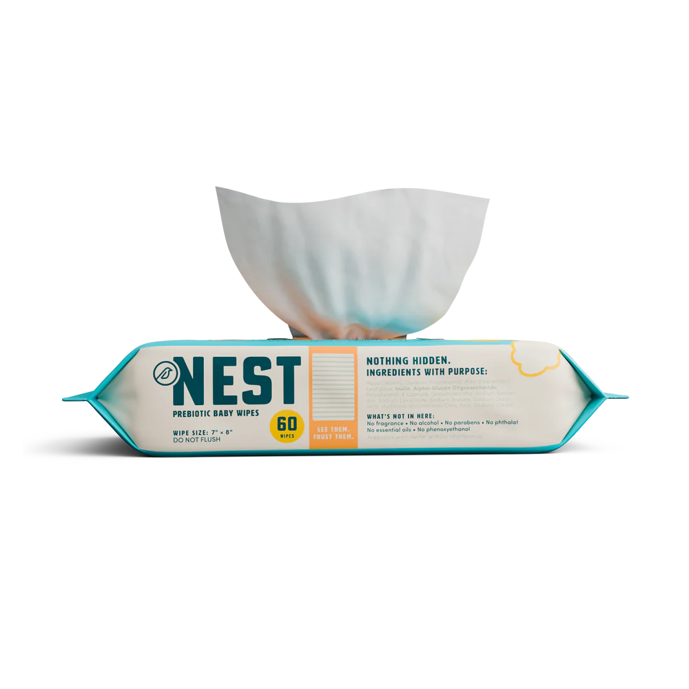 Nest Organic Prebiotic Baby Wipes - 4 Pack