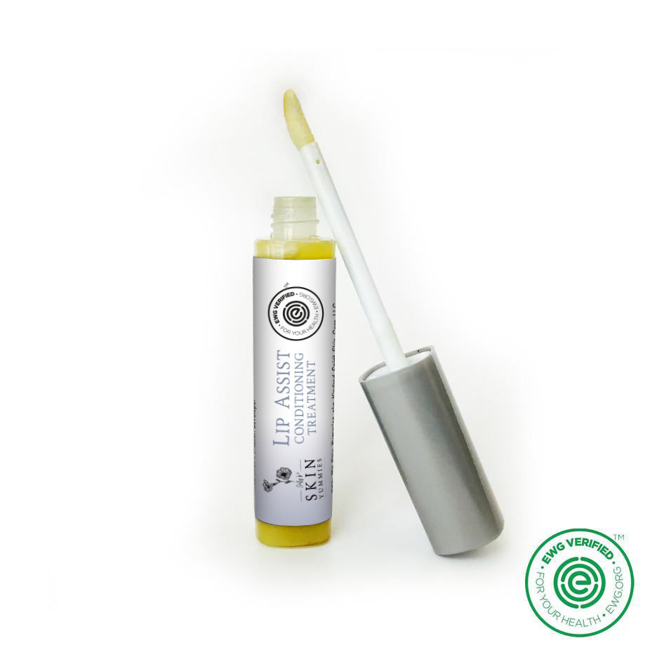 Lip assist product with applicator on a white background