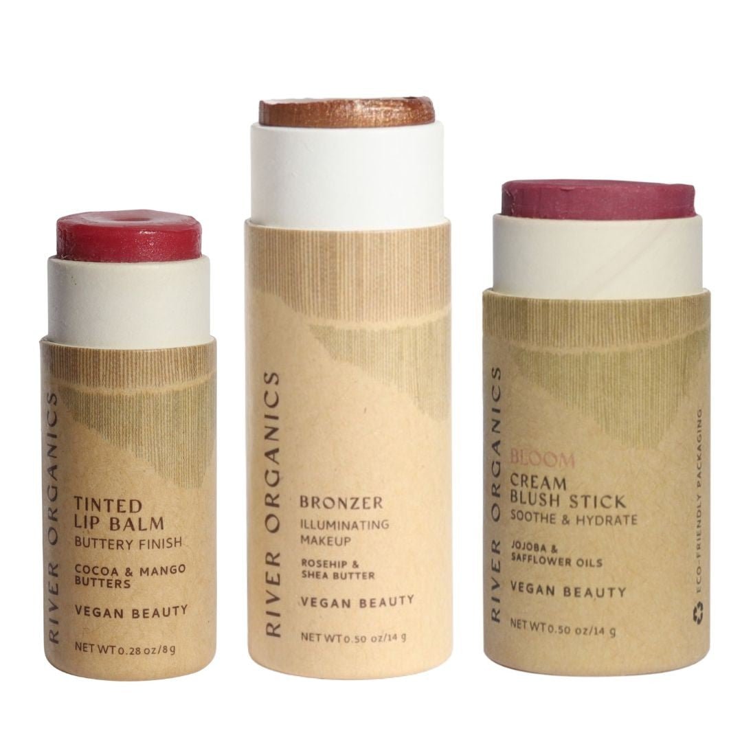 River Organics Lip + Highlighter + Blush Set