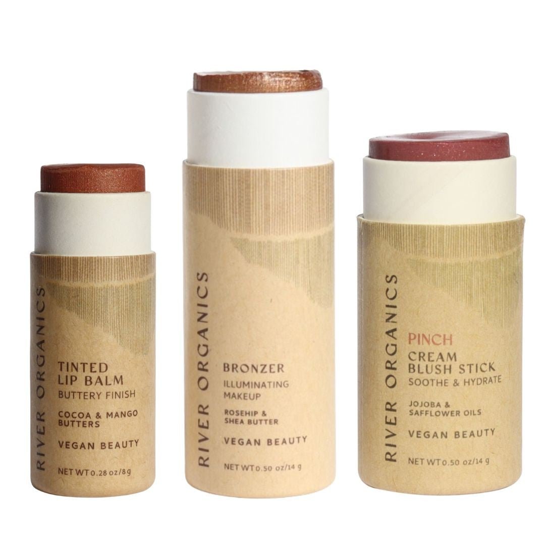 River Organics Lip + Highlighter + Blush Set