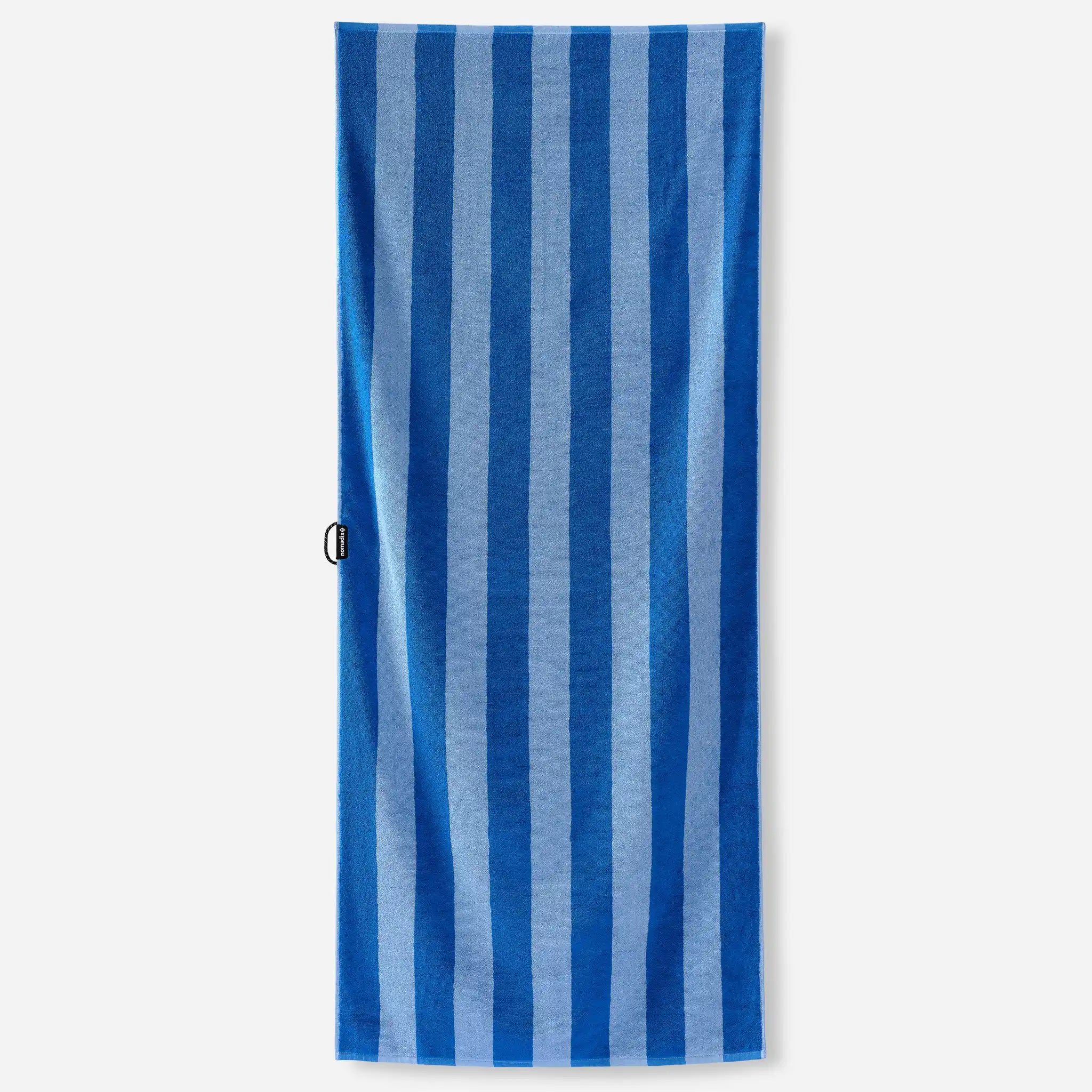 Nomadix Organic Cotton Beach Towel: Cabana Stripe Coastal Blue