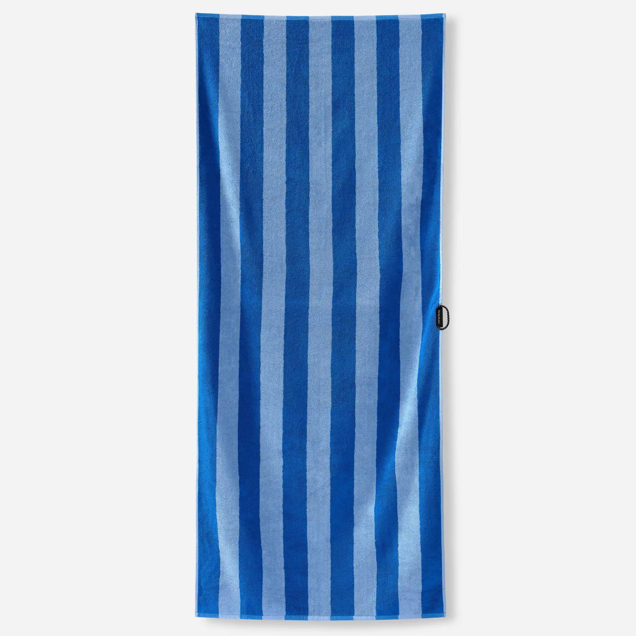 Nomadix Organic Cotton Beach Towel: Cabana Stripe Coastal Blue