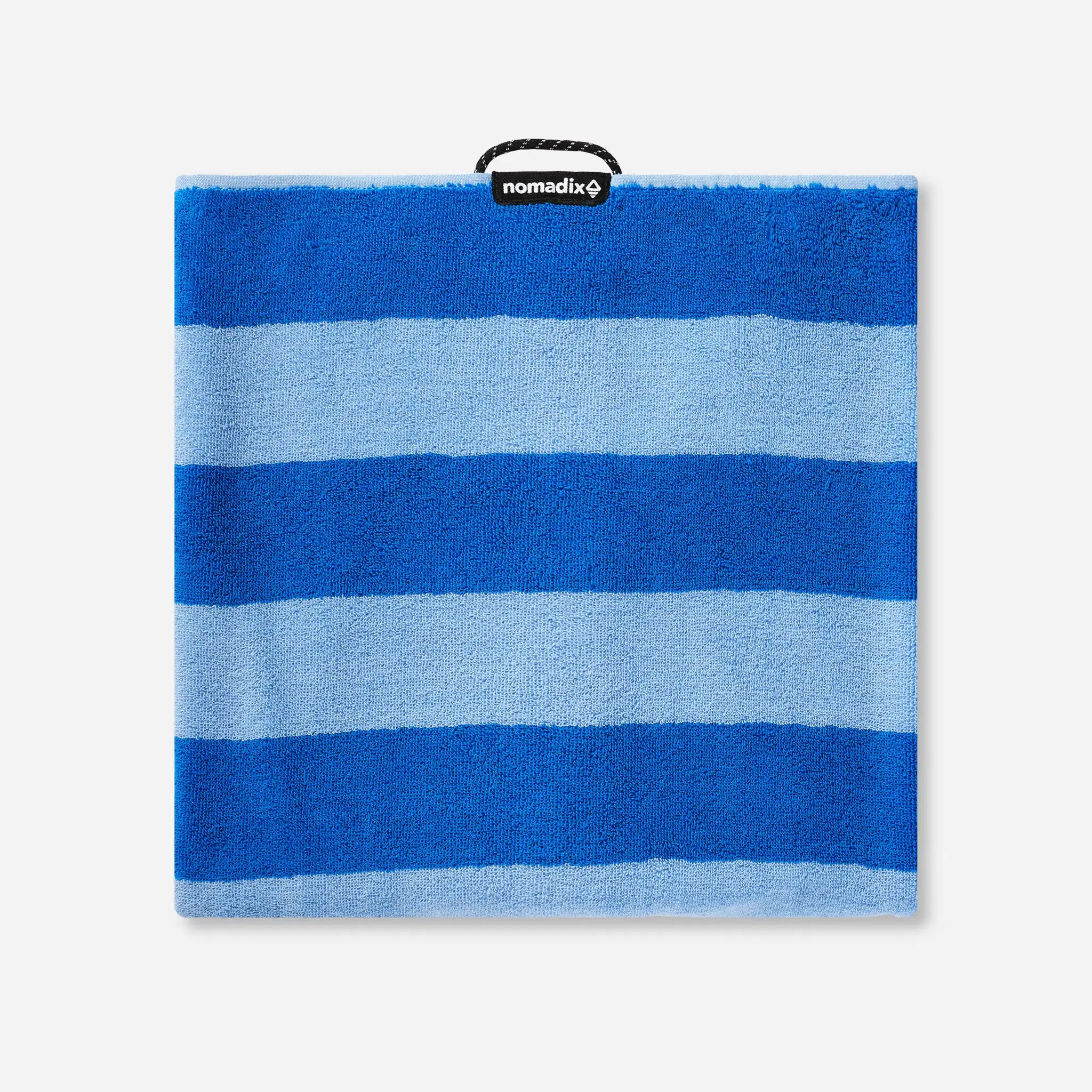 Nomadix Organic Cotton Beach Towel: Cabana Stripe Coastal Blue