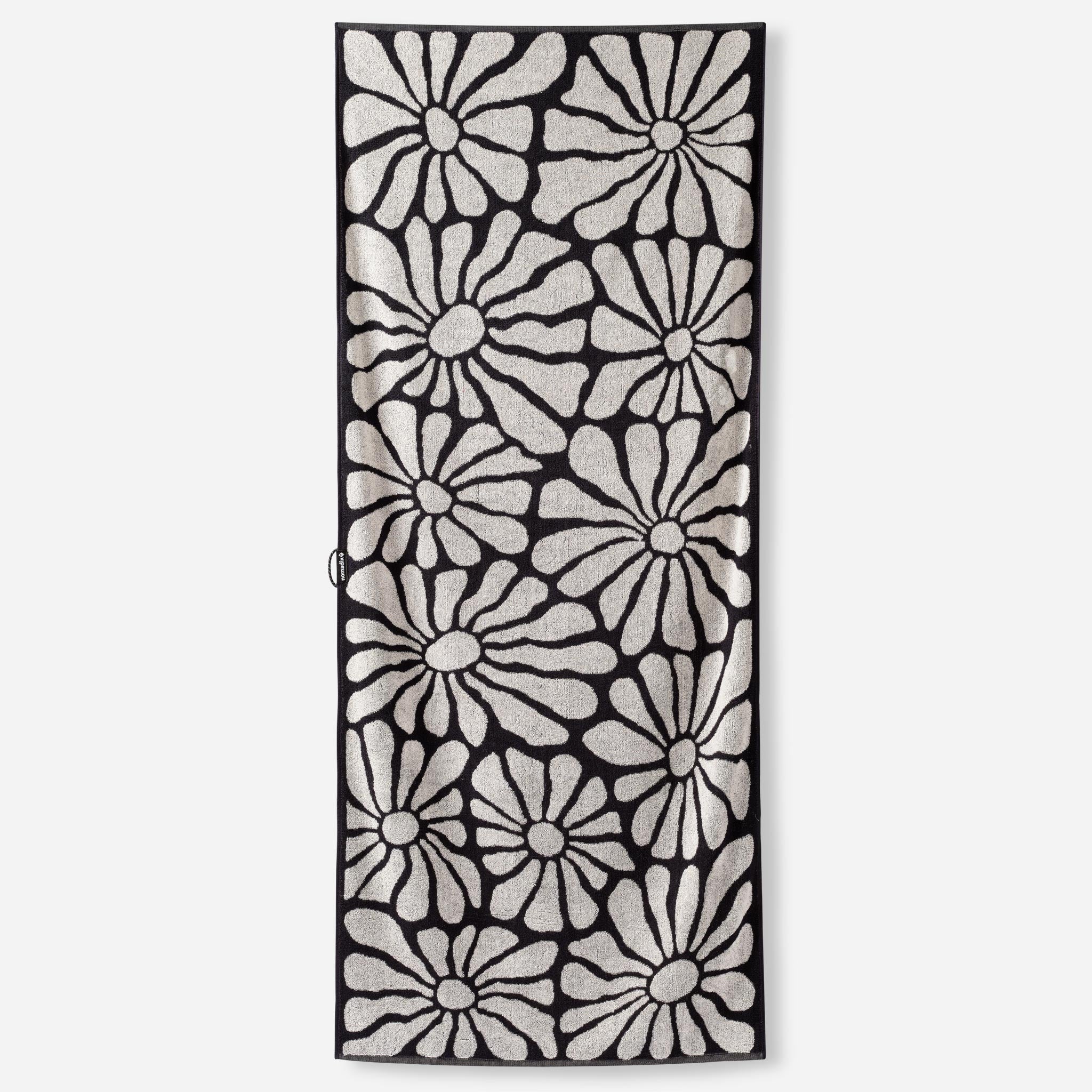 Nomadix Organic Cotton Beach Towel: Lazy Daisy Black