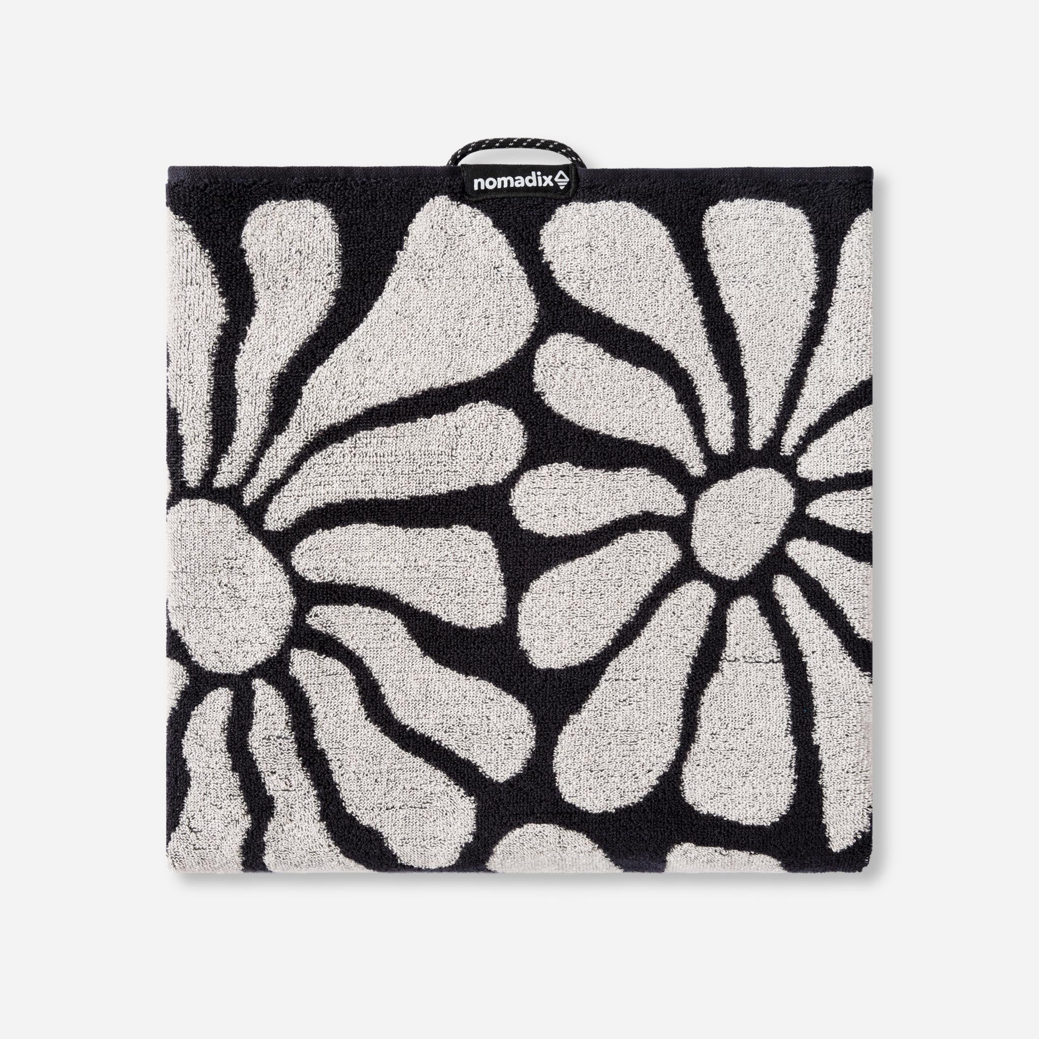 Nomadix Organic Cotton Beach Towel: Lazy Daisy Black
