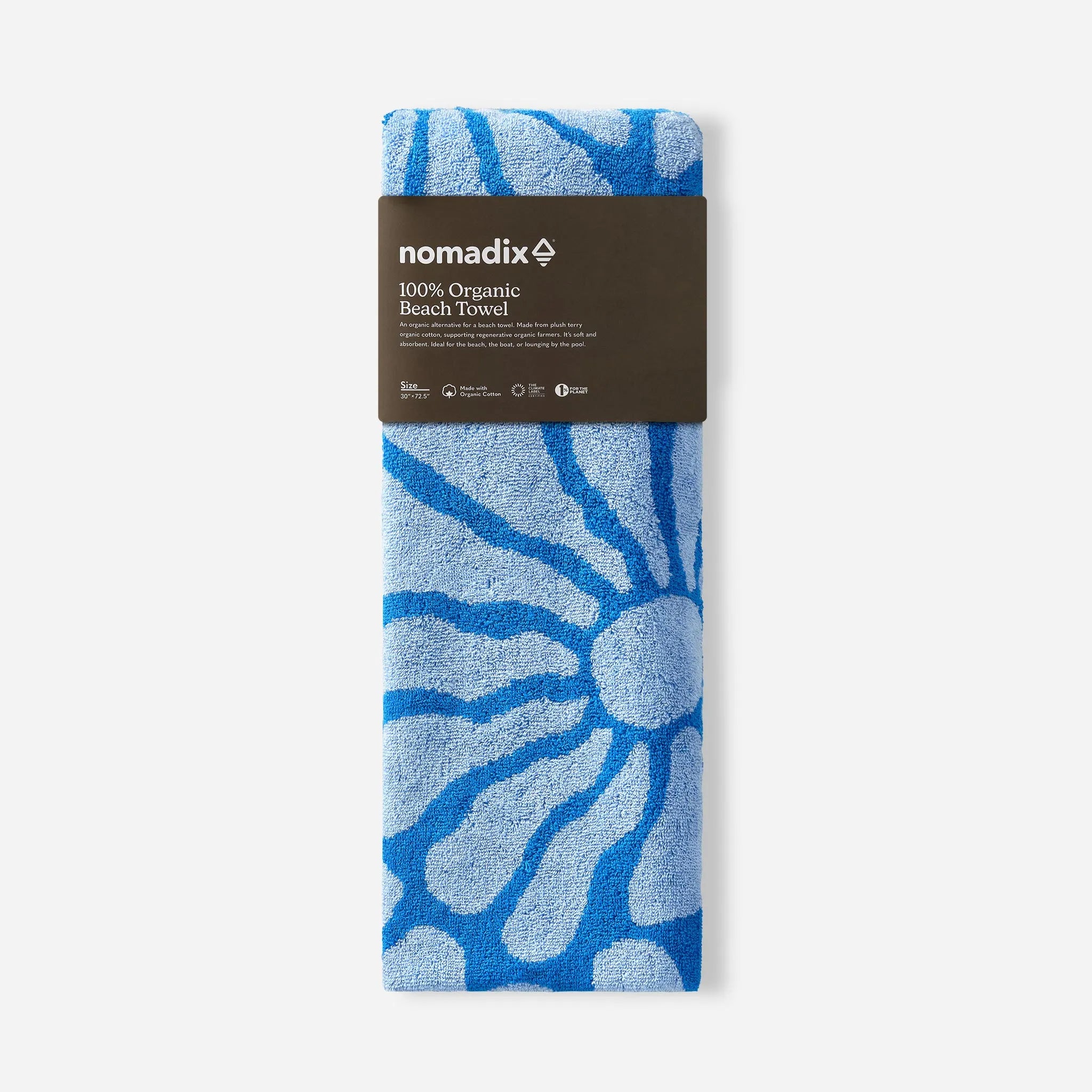 Nomadix Organic Cotton Beach Towel: Lazy Daisy Stellar Coastal Blue