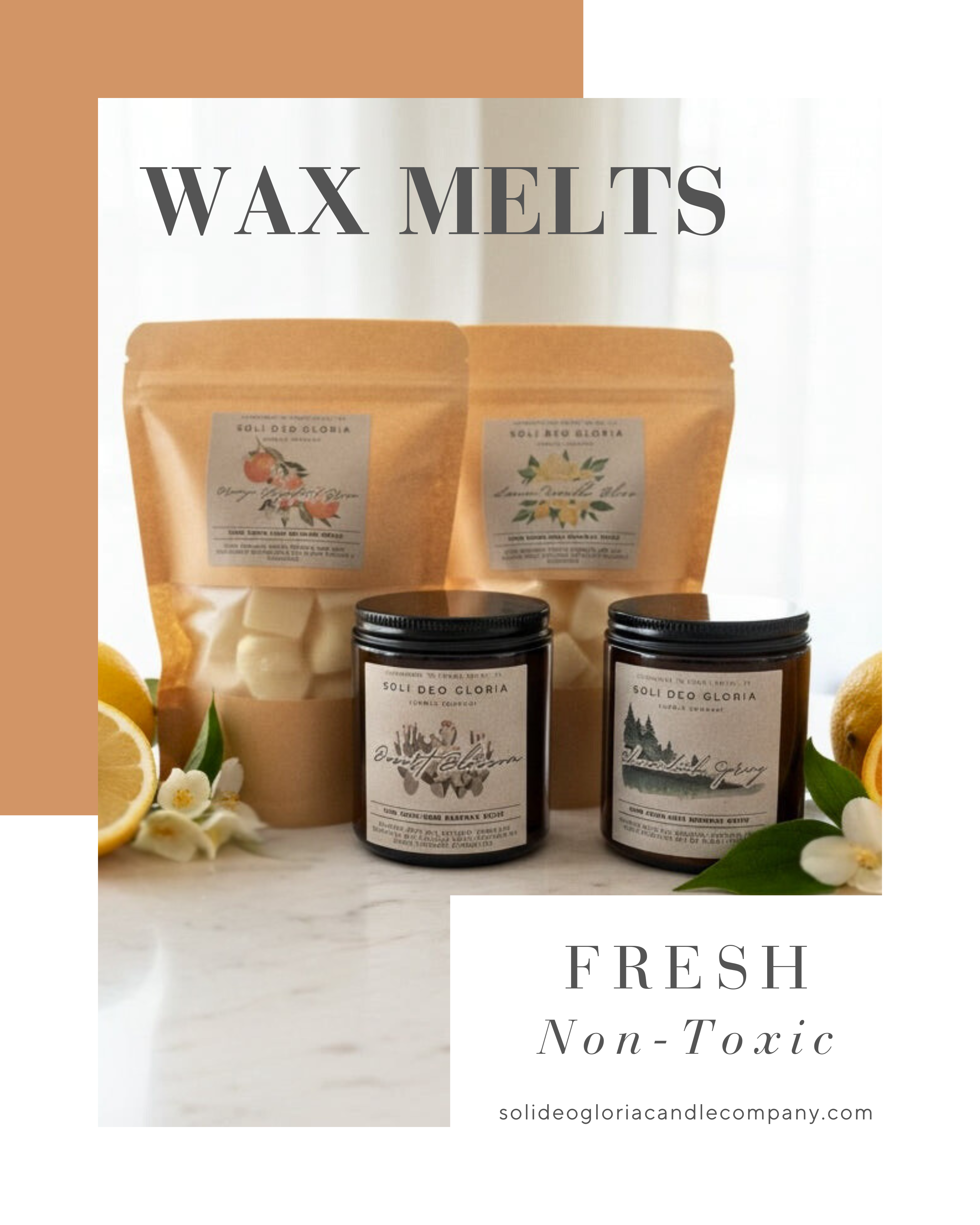 Soli Deo Gloria Candle Company Beeswax Wax Melts | Natural Essential Oil Wax Melts