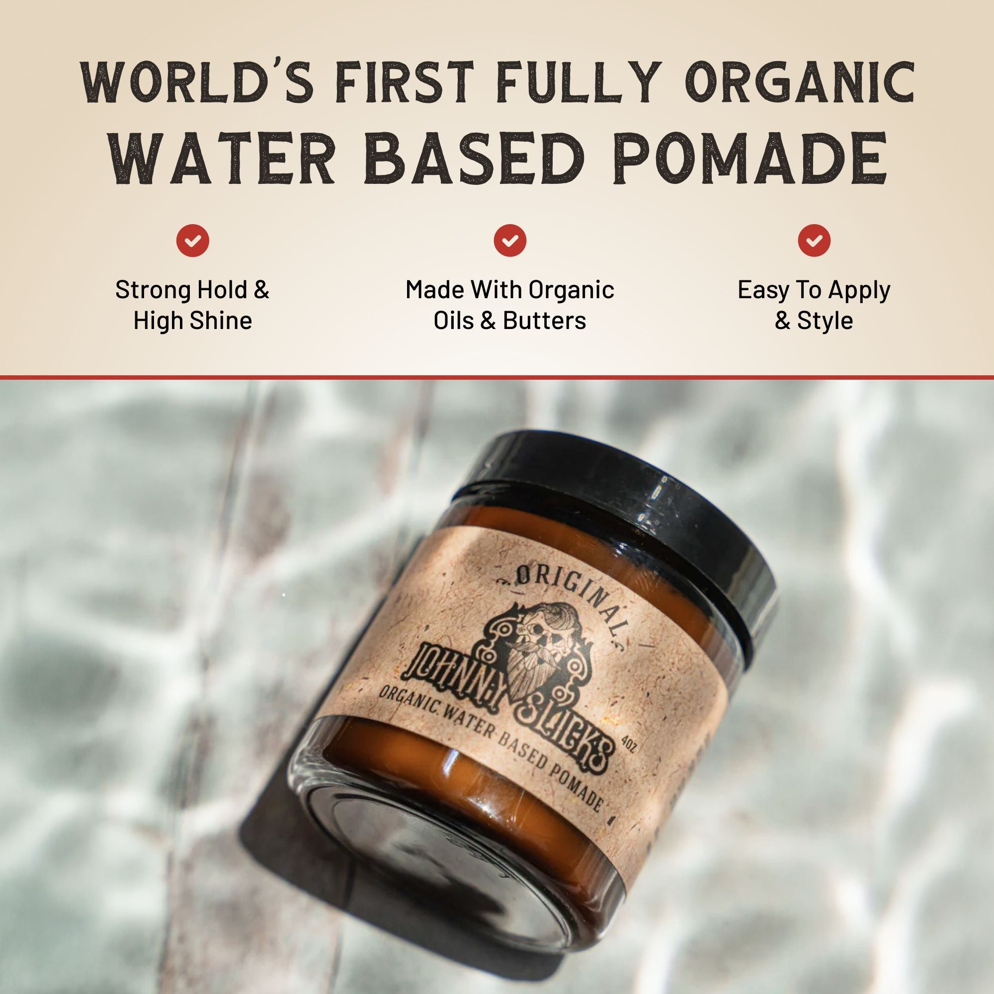 Johnny Slicks Organic Water Based Pomade