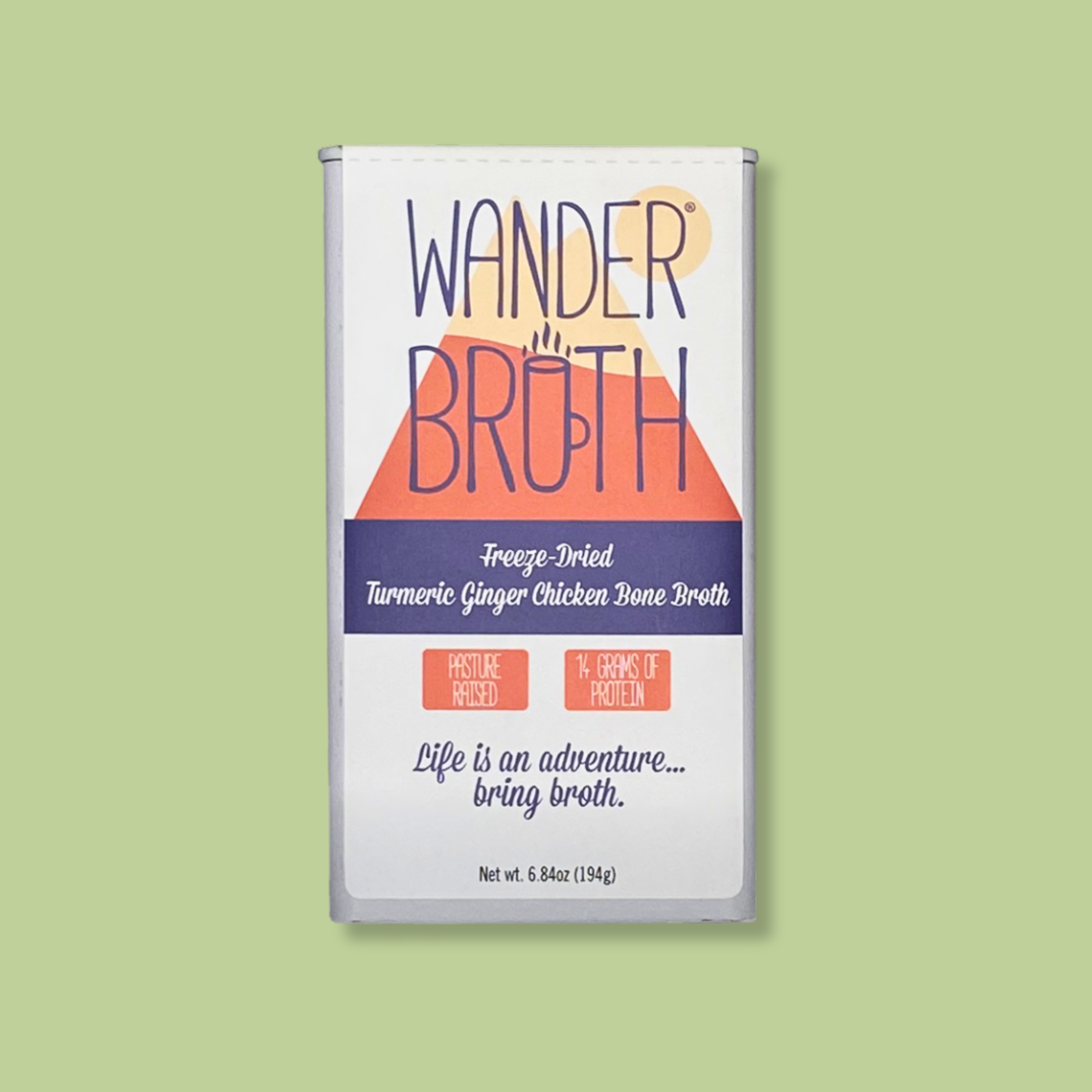 Wander Broth Organic Pasture-Raised Turmeric Ginger Chicken Bone Broth - Bulk - 2 Pack