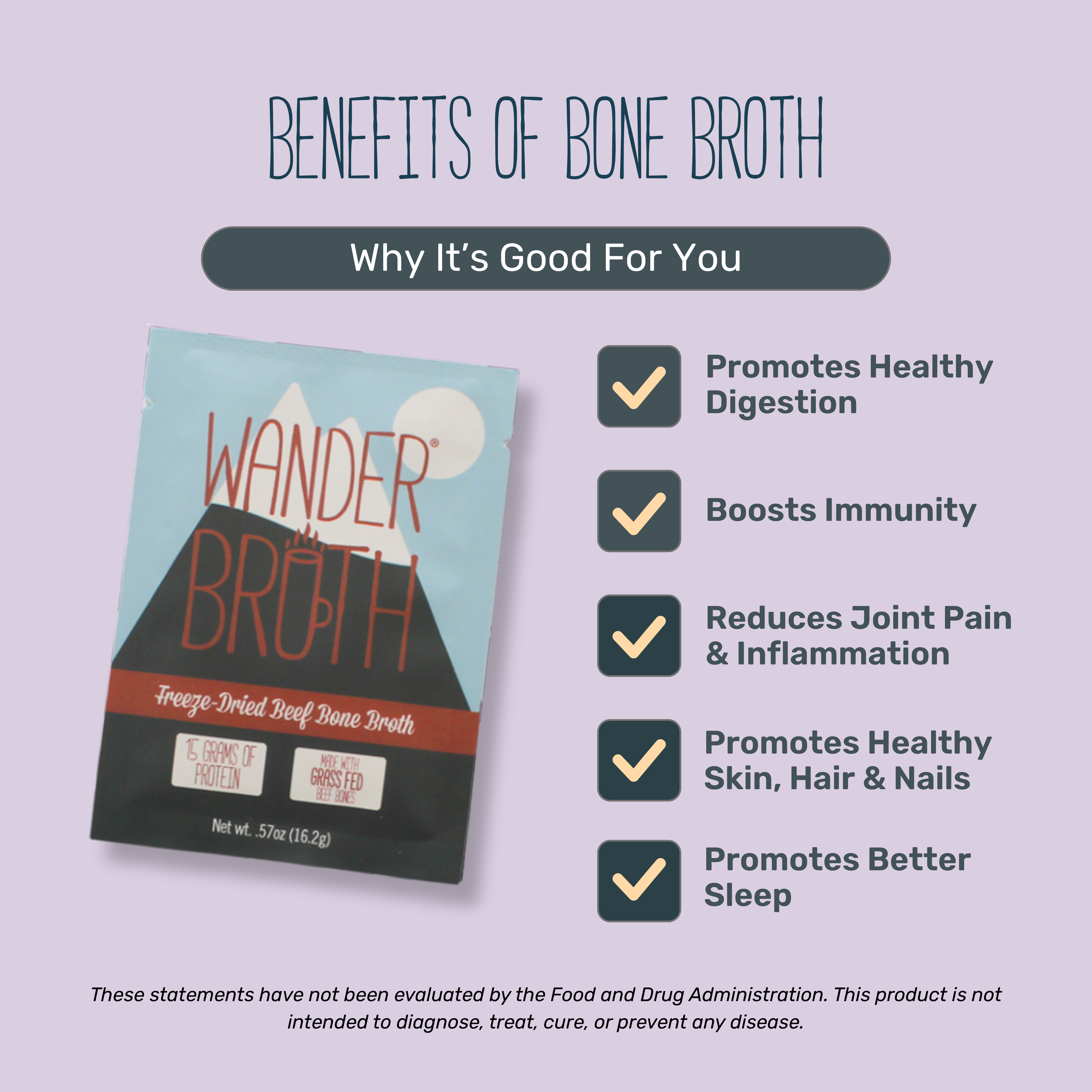 Wander Broth Grass- Fed Beef Bone Broth - 2 pack