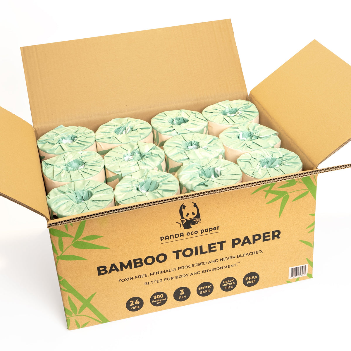 Rustic Strength Panda Eco Paper | Bamboo Toilet Paper | 48 Rolls