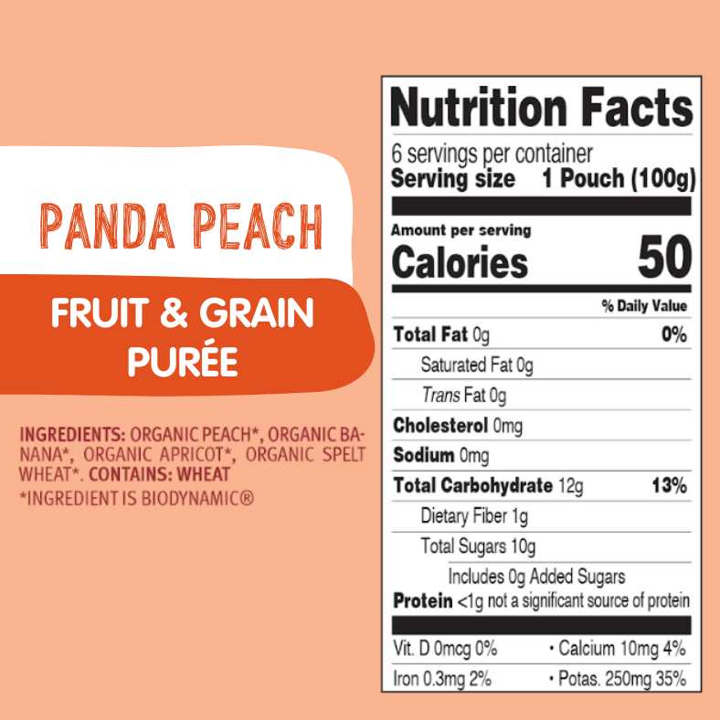 Holle Organic Panda Peach Fruit & Grain Pouches