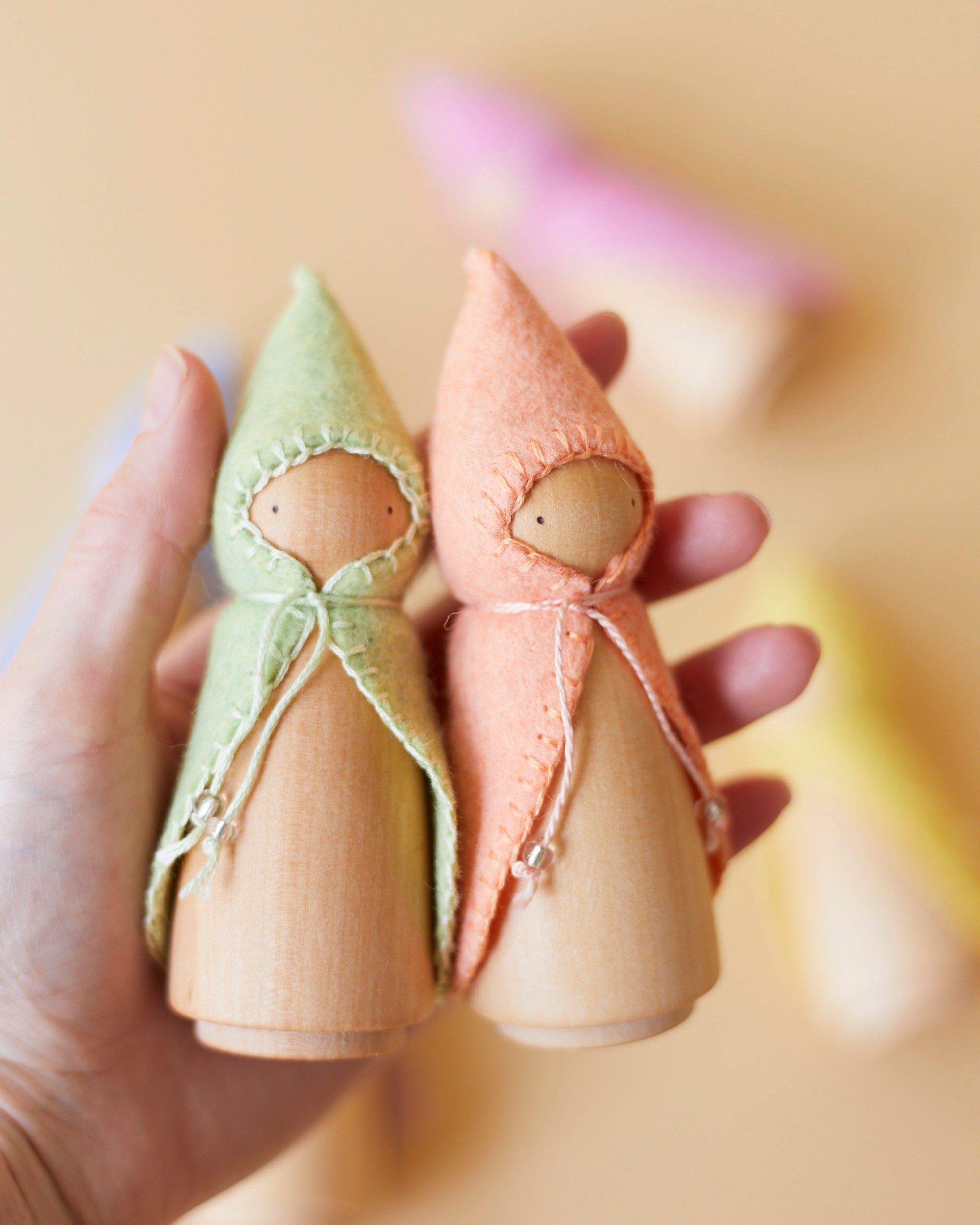 Wonderheart Pastel Rainbow Wooden Gnome Set