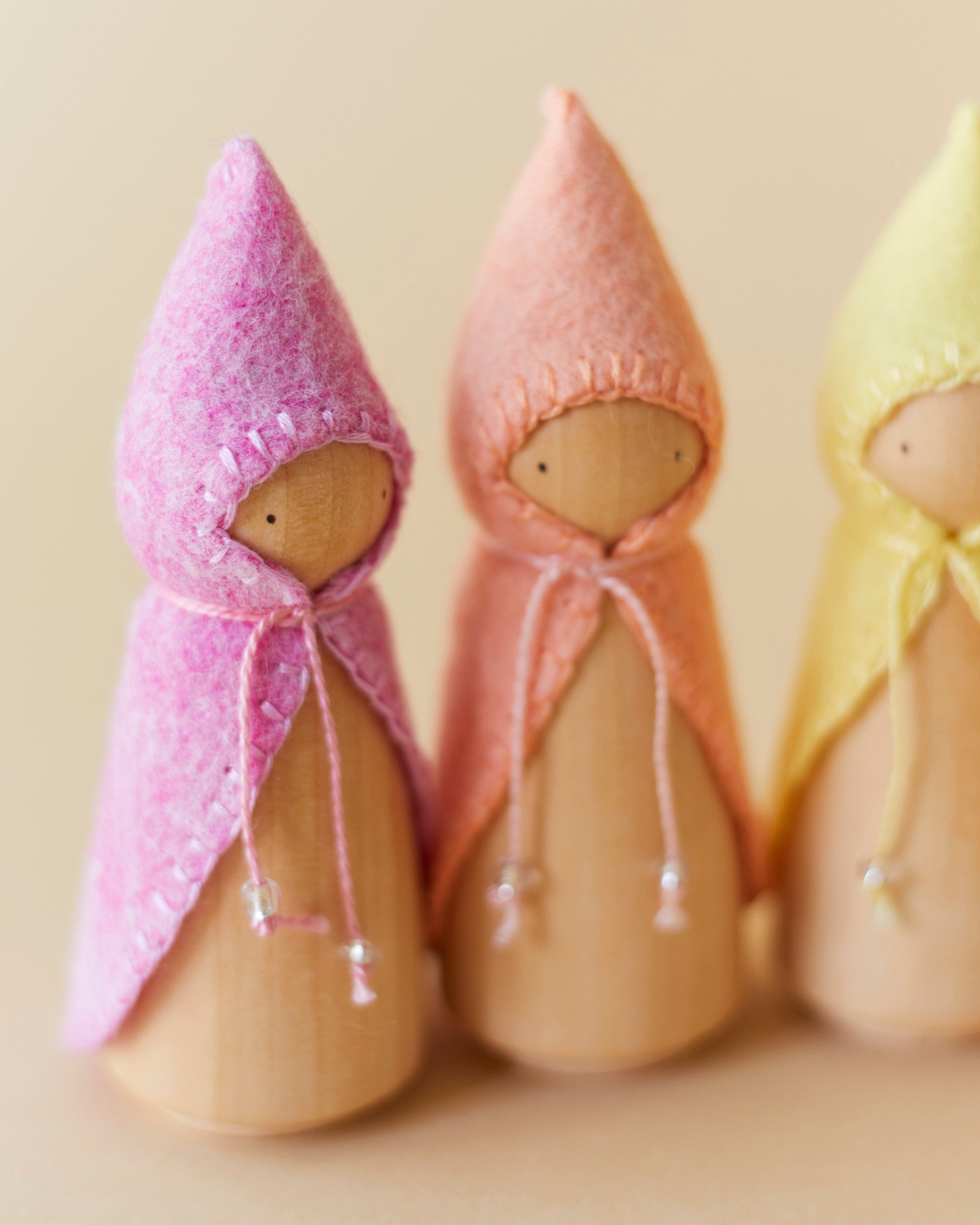 Wonderheart Pastel Rainbow Wooden Gnome Set
