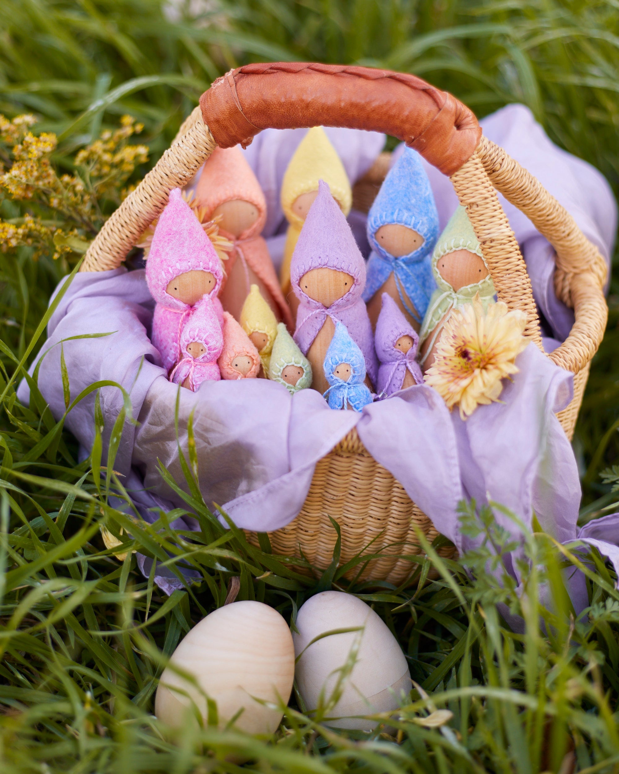 Wonderheart Pastel Rainbow Wooden Gnome Set