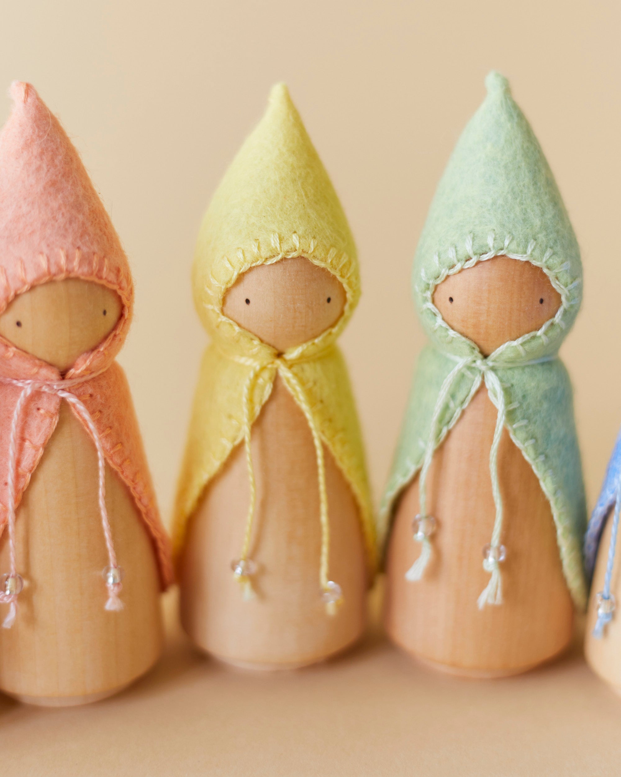 Wonderheart Pastel Rainbow Wooden Gnome Set