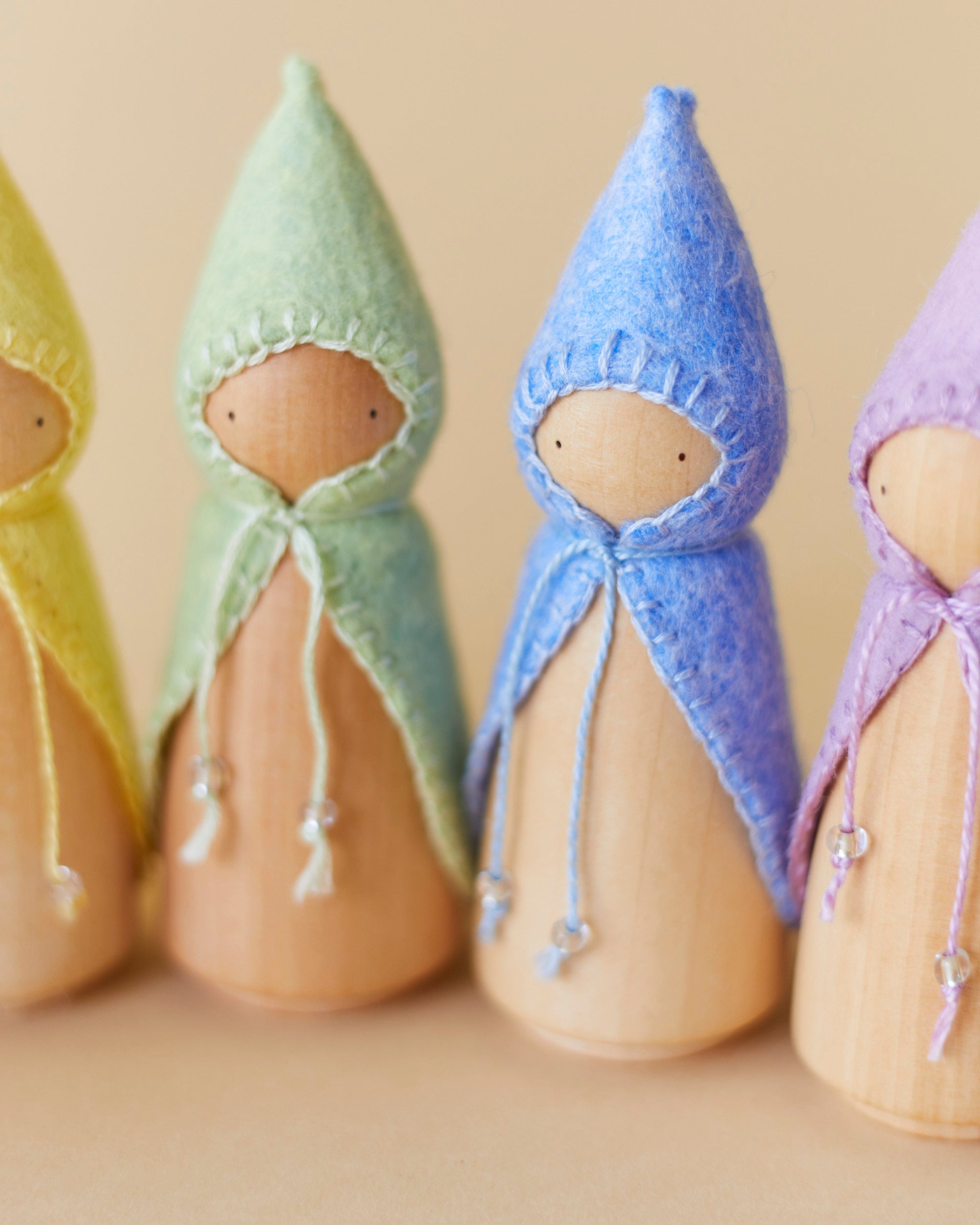 Wonderheart Pastel Rainbow Wooden Gnome Set