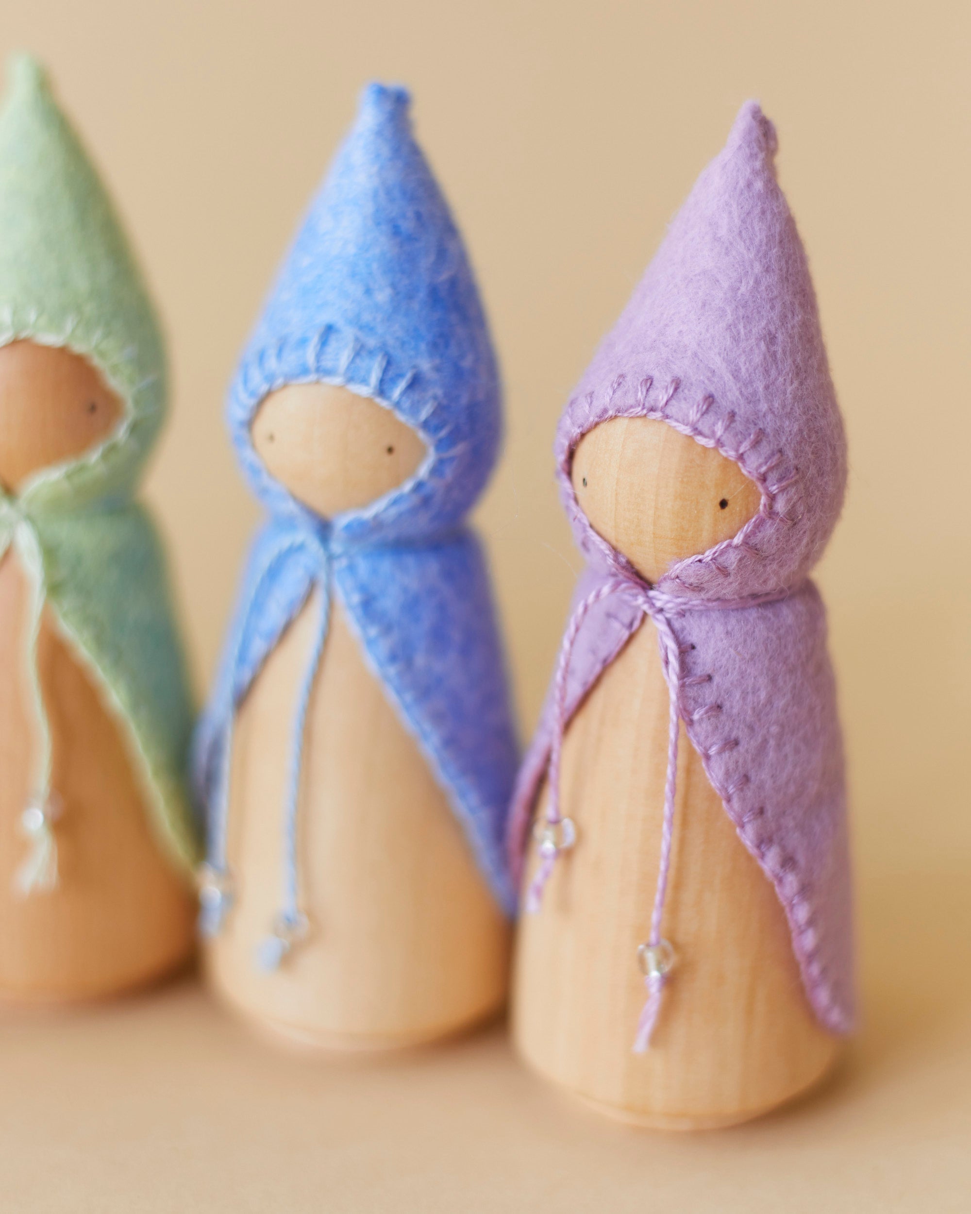 Wonderheart Pastel Rainbow Wooden Gnome Set