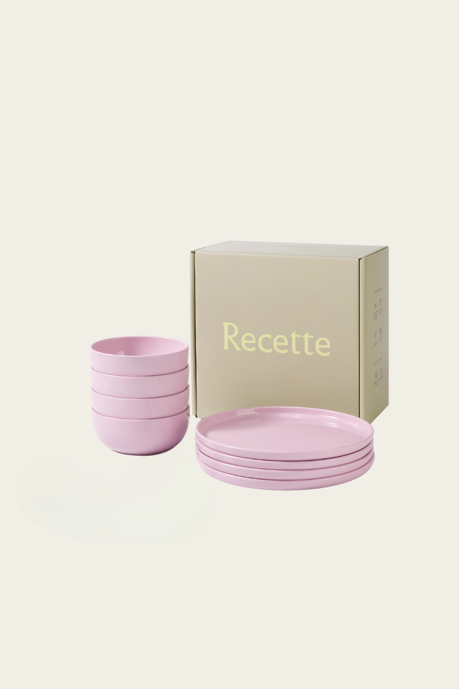 Recette Plate and Bowl Set | Pink