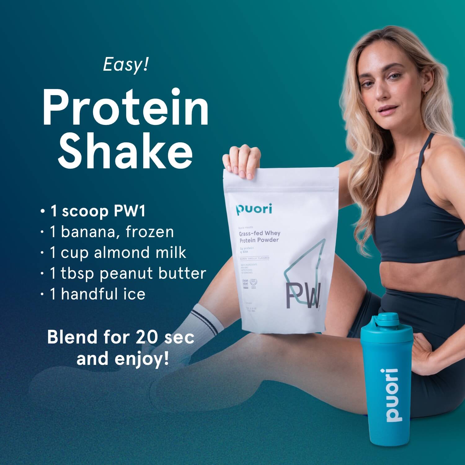 Puori PW1 - Grass-fed Whey Protein Unflavored
