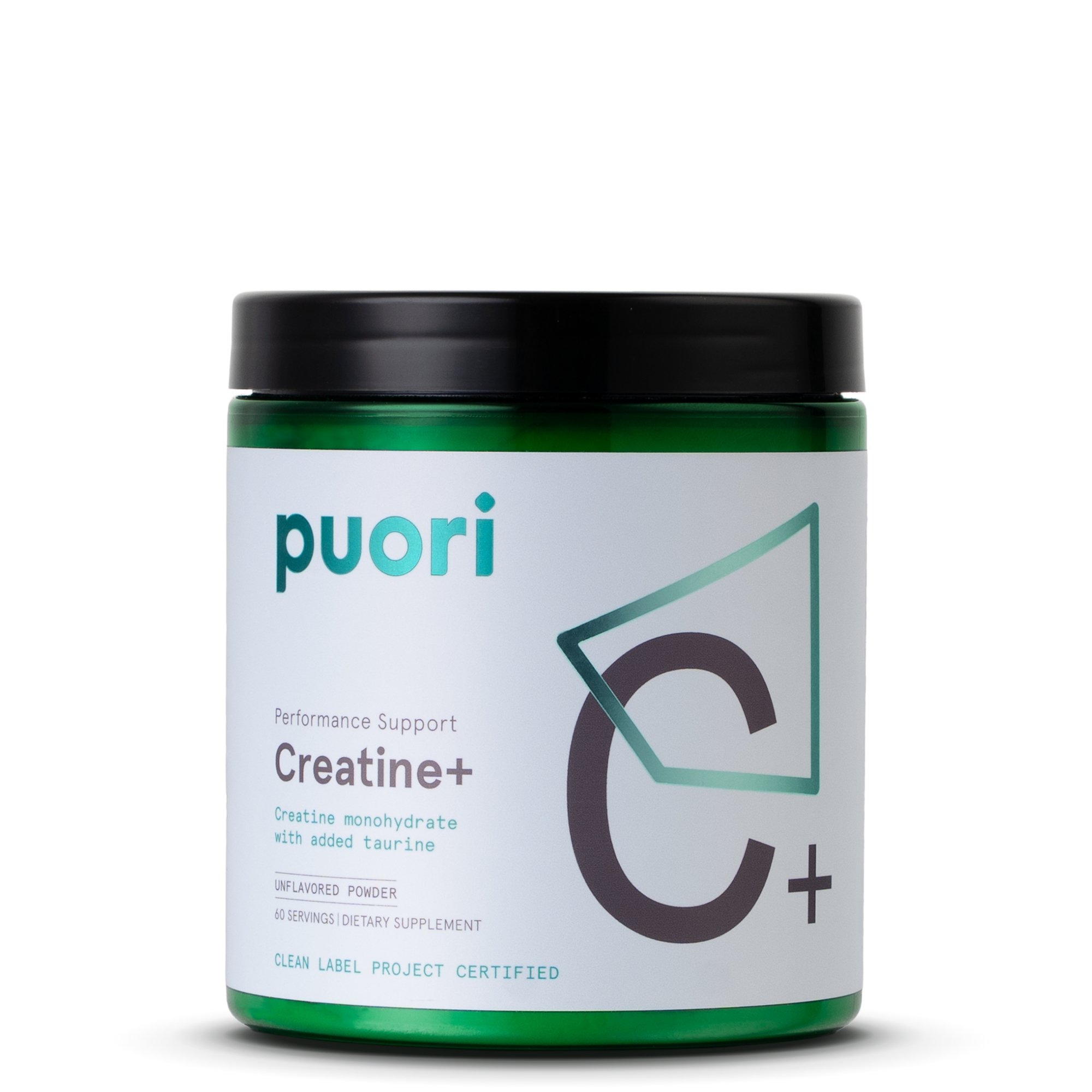 Puori Creatine+ supplement container on a white background