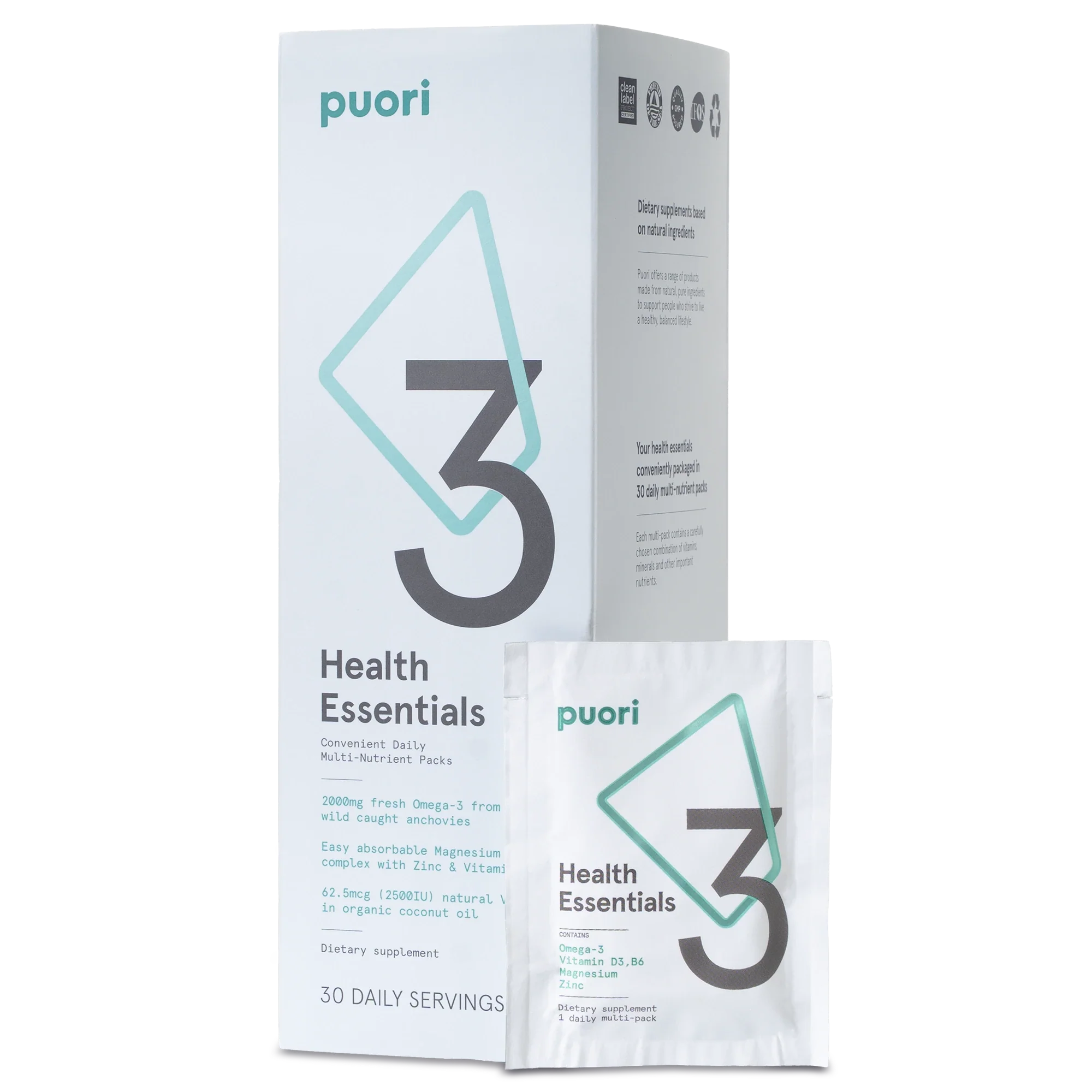 Puori P3 - Health Essentials Sachets (O3, M3, D3)