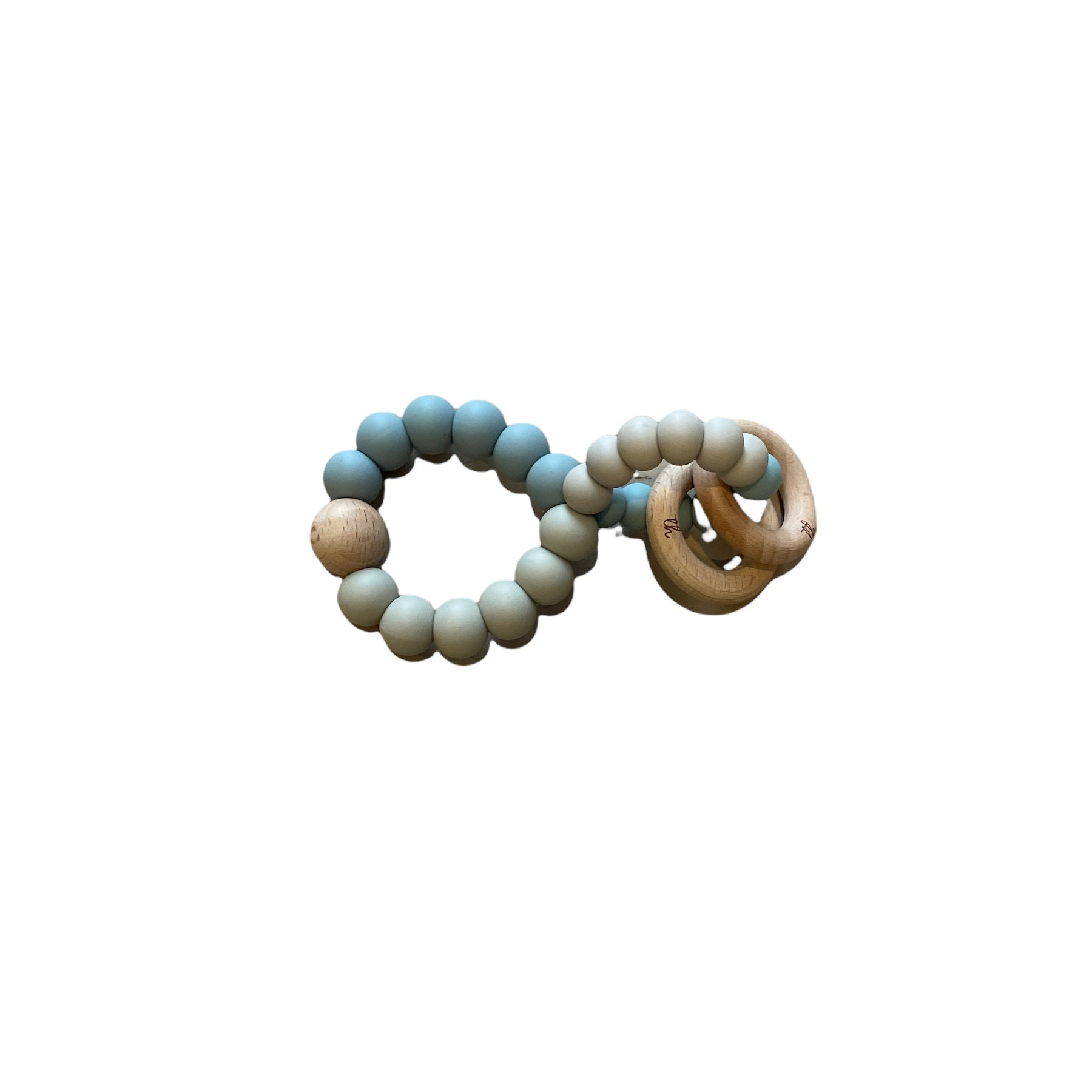 Teething ring with gradient beads on a white background