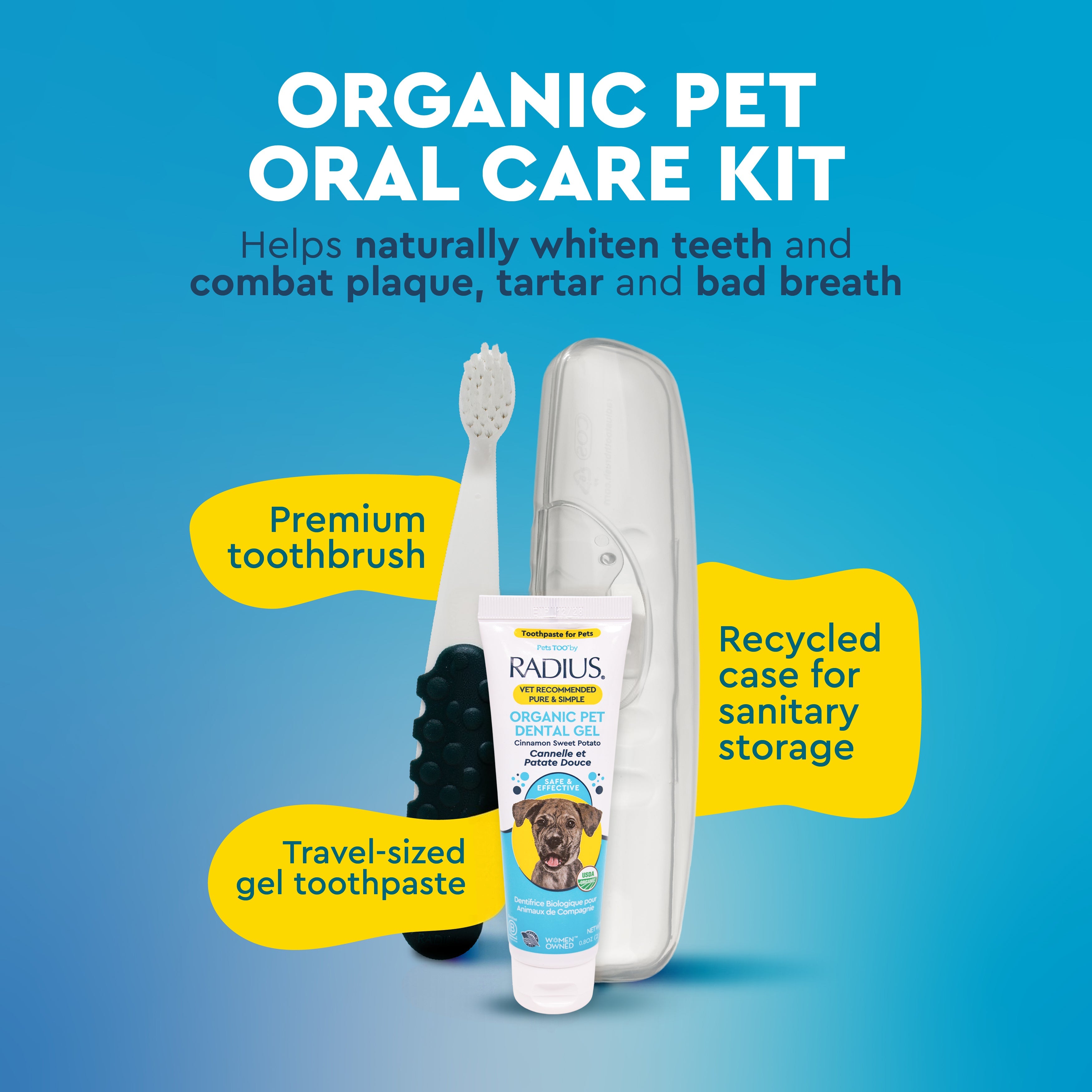 Radius Organic Canine Dental Kit with FREE Critter Case