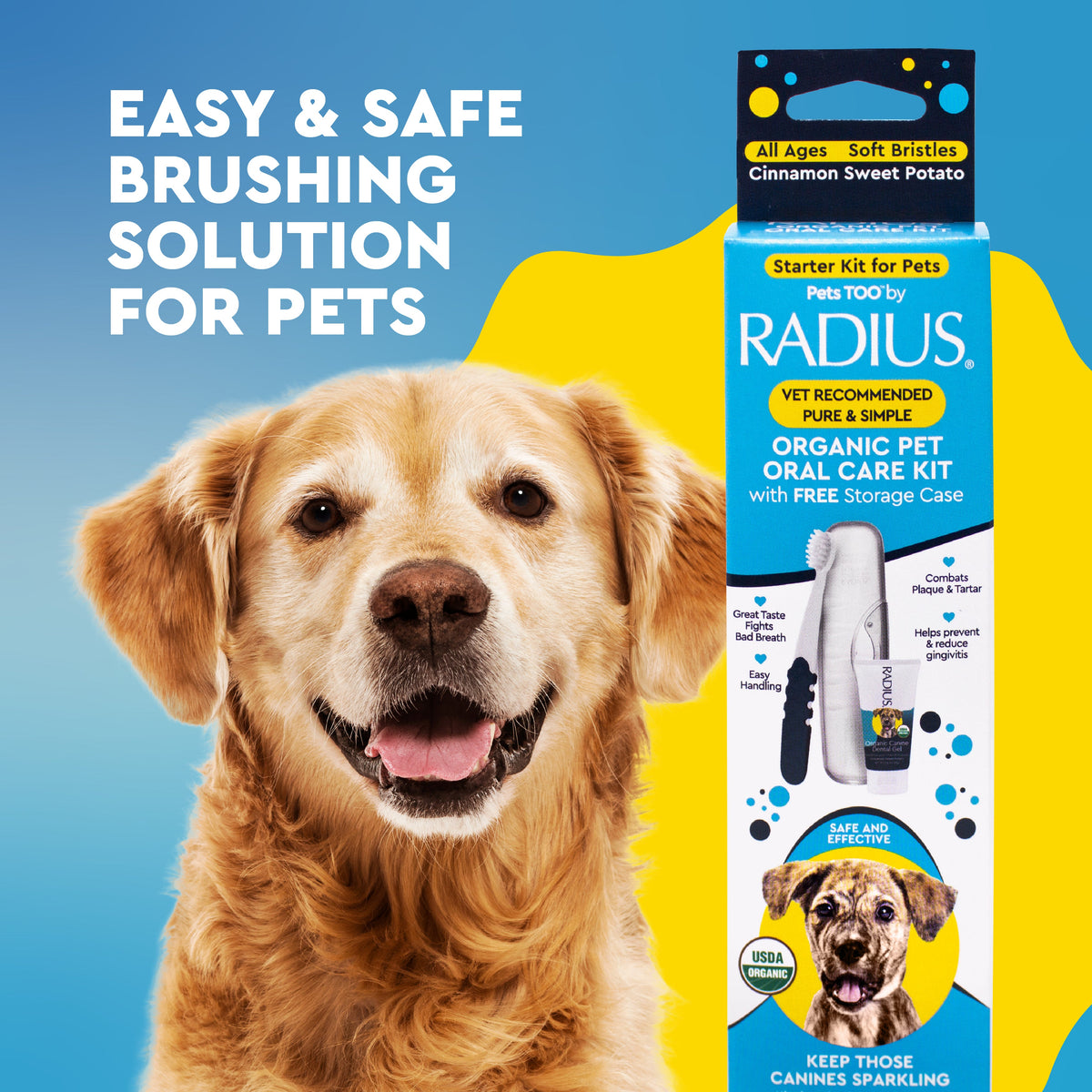 Radius Organic Canine Dental Kit with FREE Critter Case