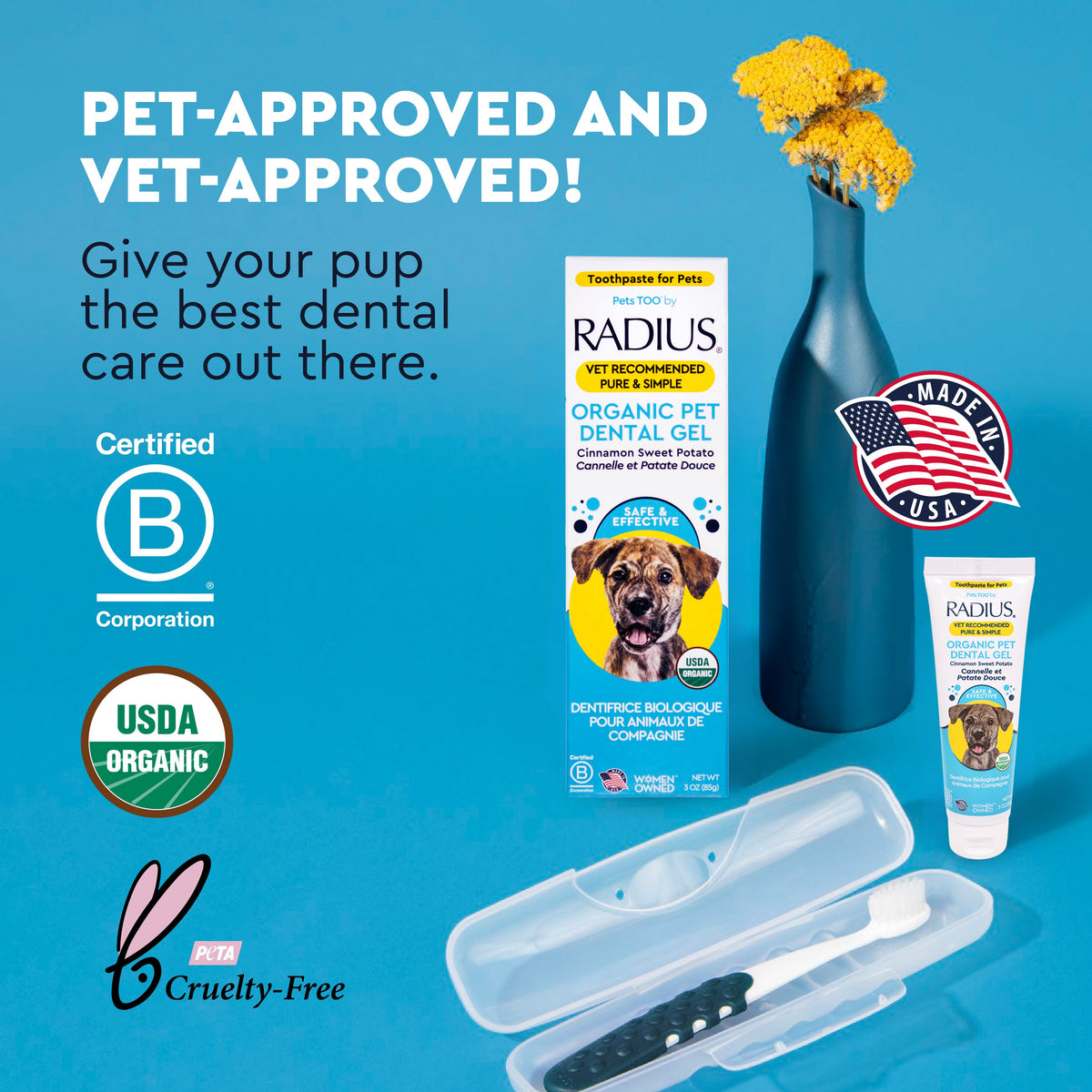 Radius Organic Canine Dental Kit with FREE Critter Case