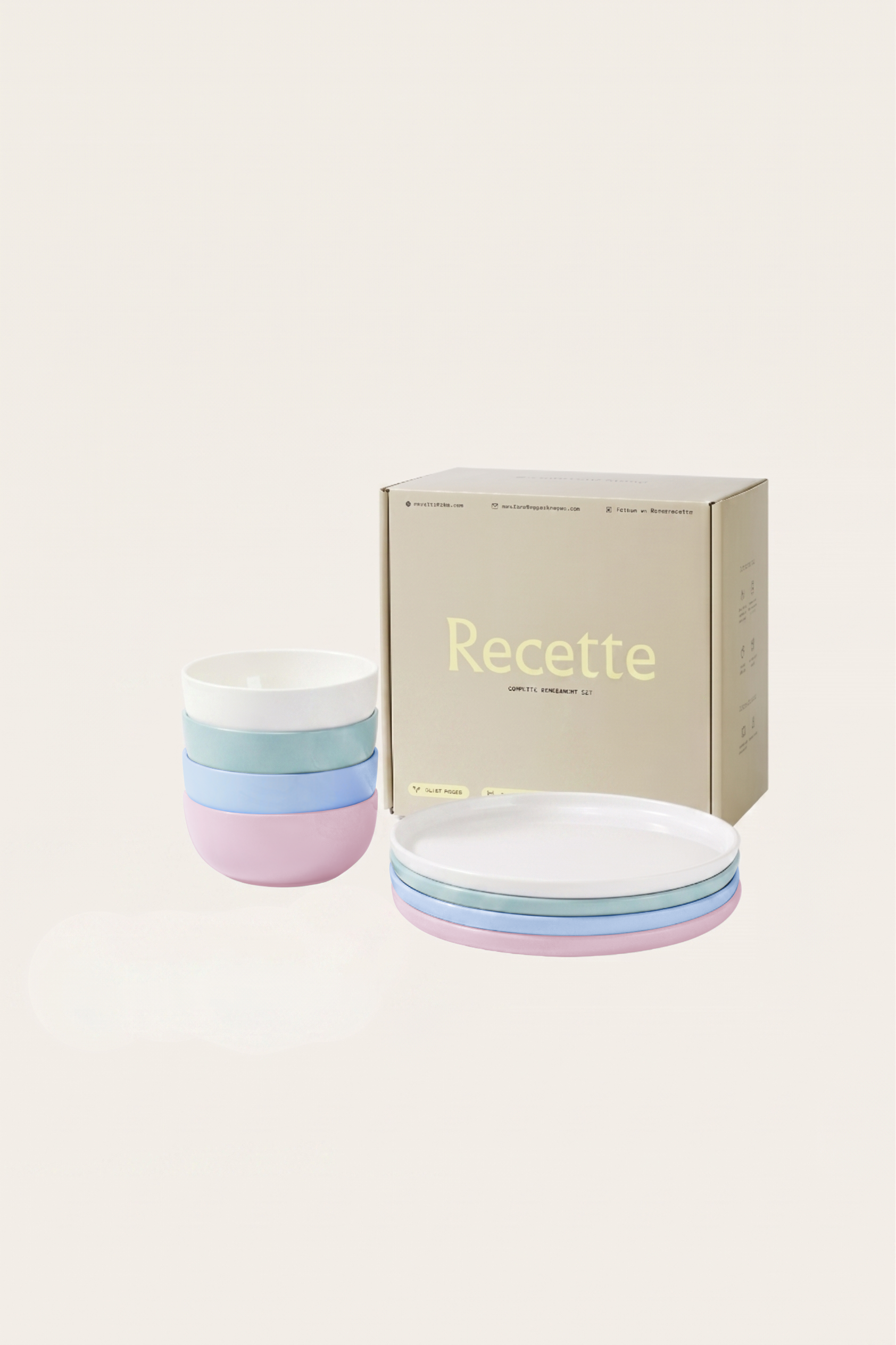 Recette Plate and Bowl Set | Rainbow