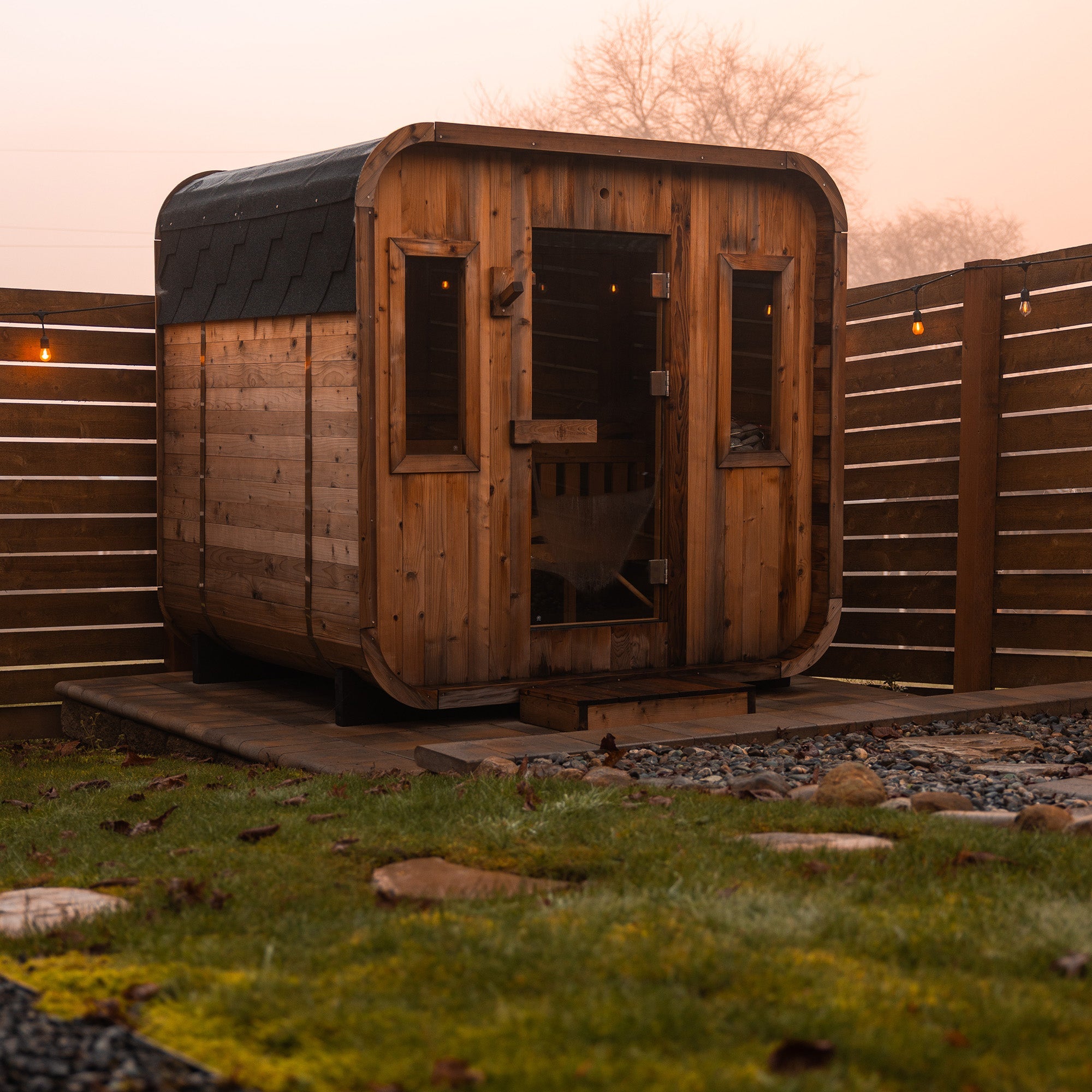 Redwood Outdoors Summit Outdoor Sauna - 6 Person w/ Harvia KIP 8kW Heater