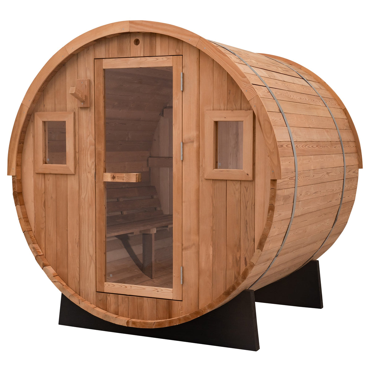 Redwood Outdoors Barrel Outdoor Sauna - 6 Person w/ Harvia Spirit Wi-Fi 8kW Heater