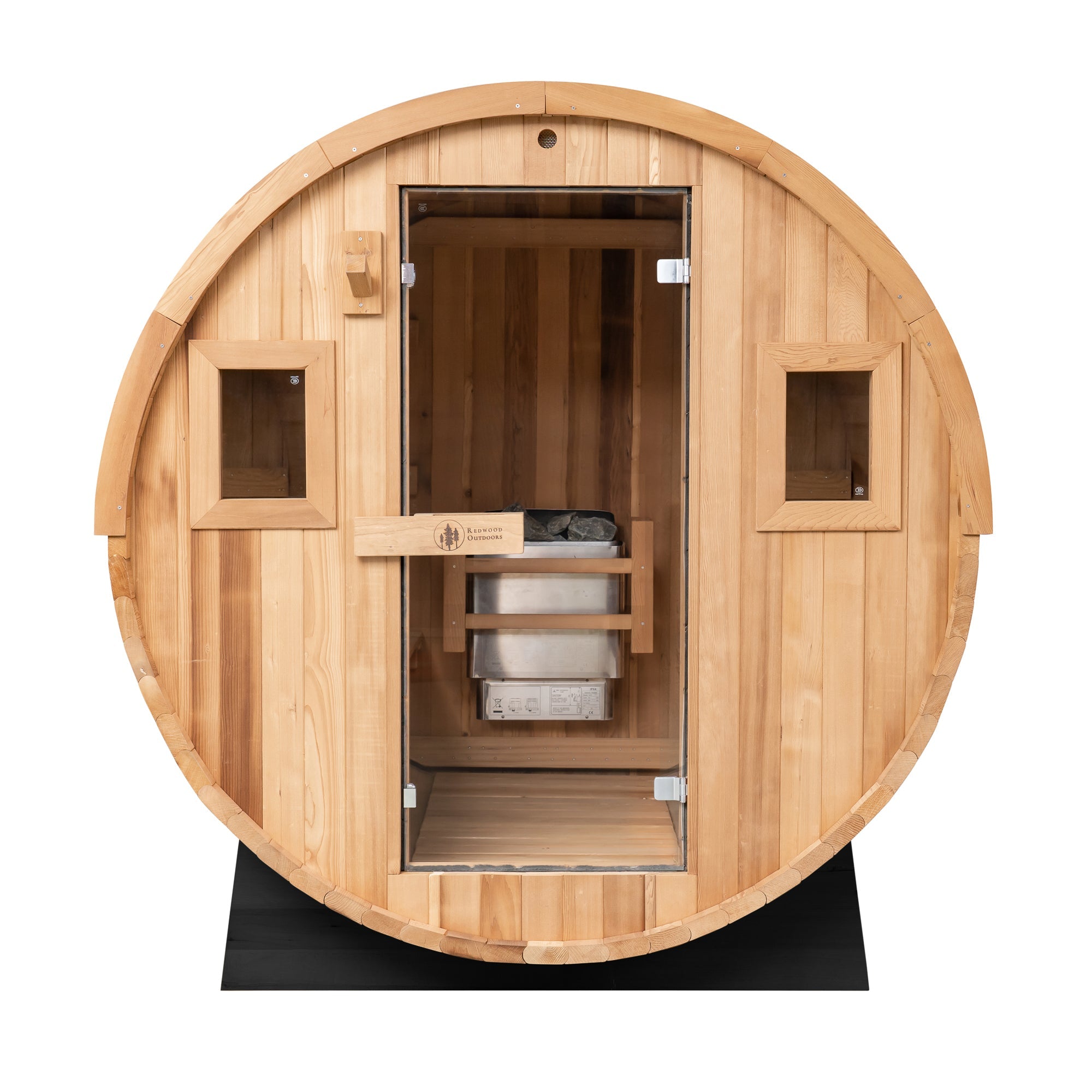 Redwood Outdoors Barrel Outdoor Sauna - 6 Person w/ Harvia Spirit Wi-Fi 8kW Heater