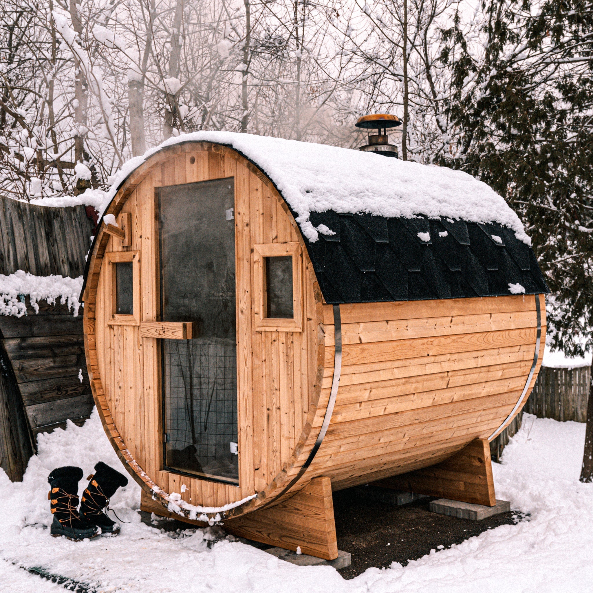 6 Person Barrel Sauna with Heater | Outdoor Backyard Sauna Kit
